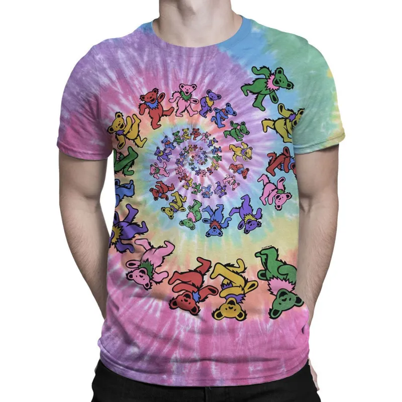 Grateful Dead Vintage Dancing Bears Mens Spiral Tie-Dye T Shirt sold by Old Glory
