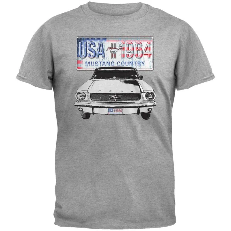 Ford - Mustang Country Grey Adult T-Shirt sold by Old Glory