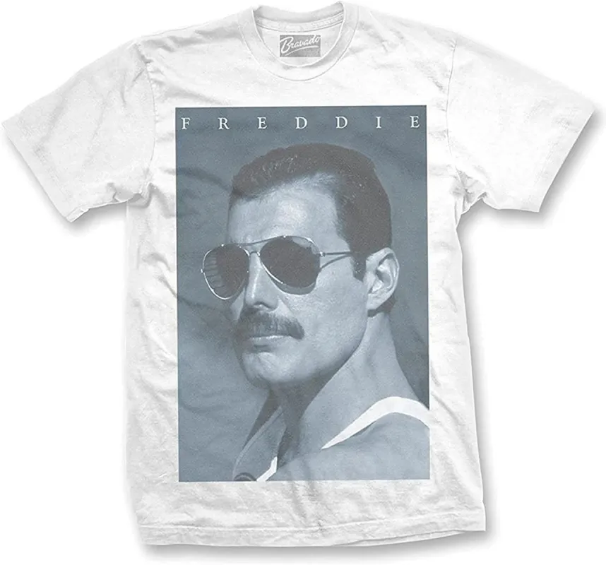 Freddie Mercury - Blue Photo Mens T Shirt sold by Old Glory