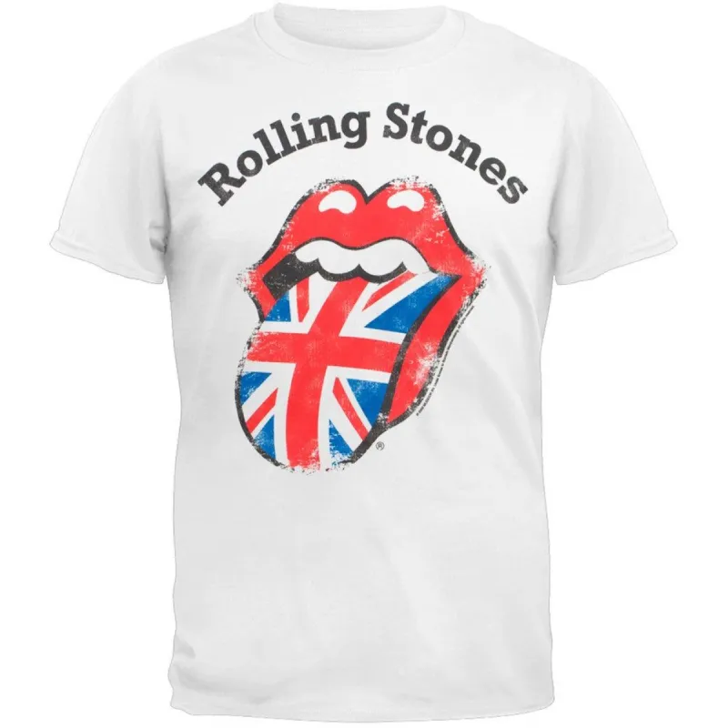 Rolling Stones - Distressed Union Jack Adult T-Shirt sold by Old Glory