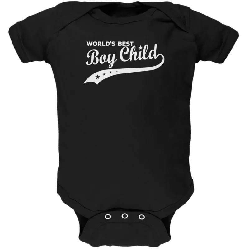 World's Best Boy Child Black Soft Baby One Piece sold by Old Glory