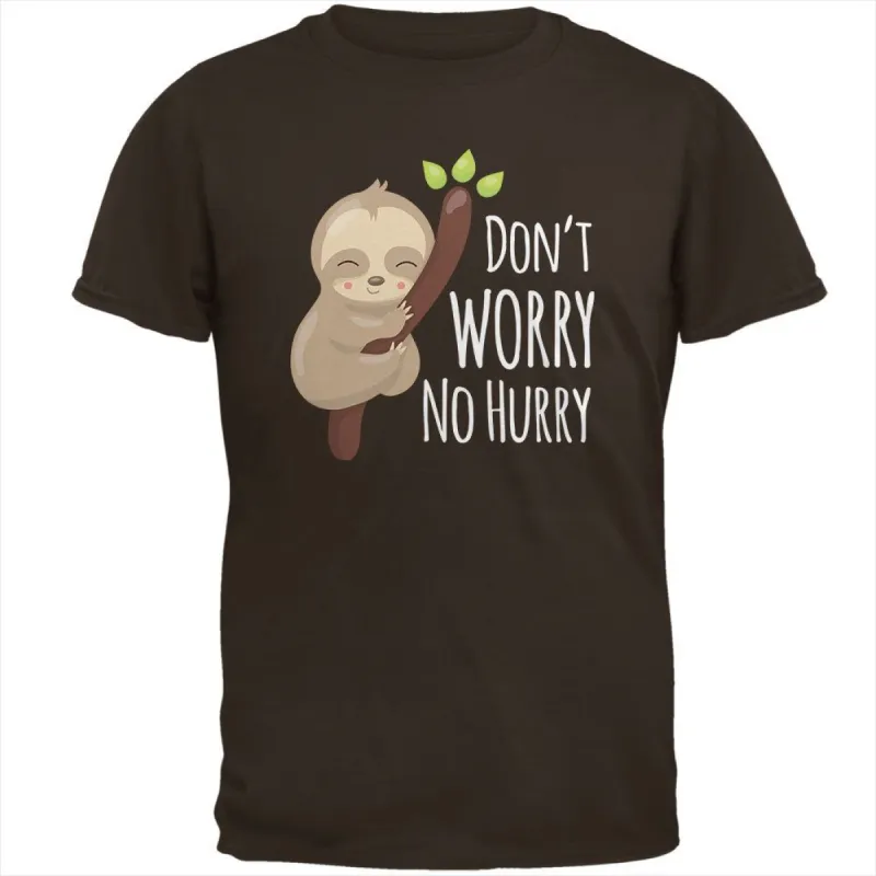 Sloth Don't Worry No Hurry Cute Baby Mens T Shirt sold by Old Glory