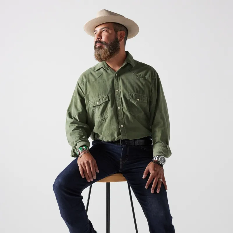 Men's Corduroy Shirt Green sold by Old Gringo