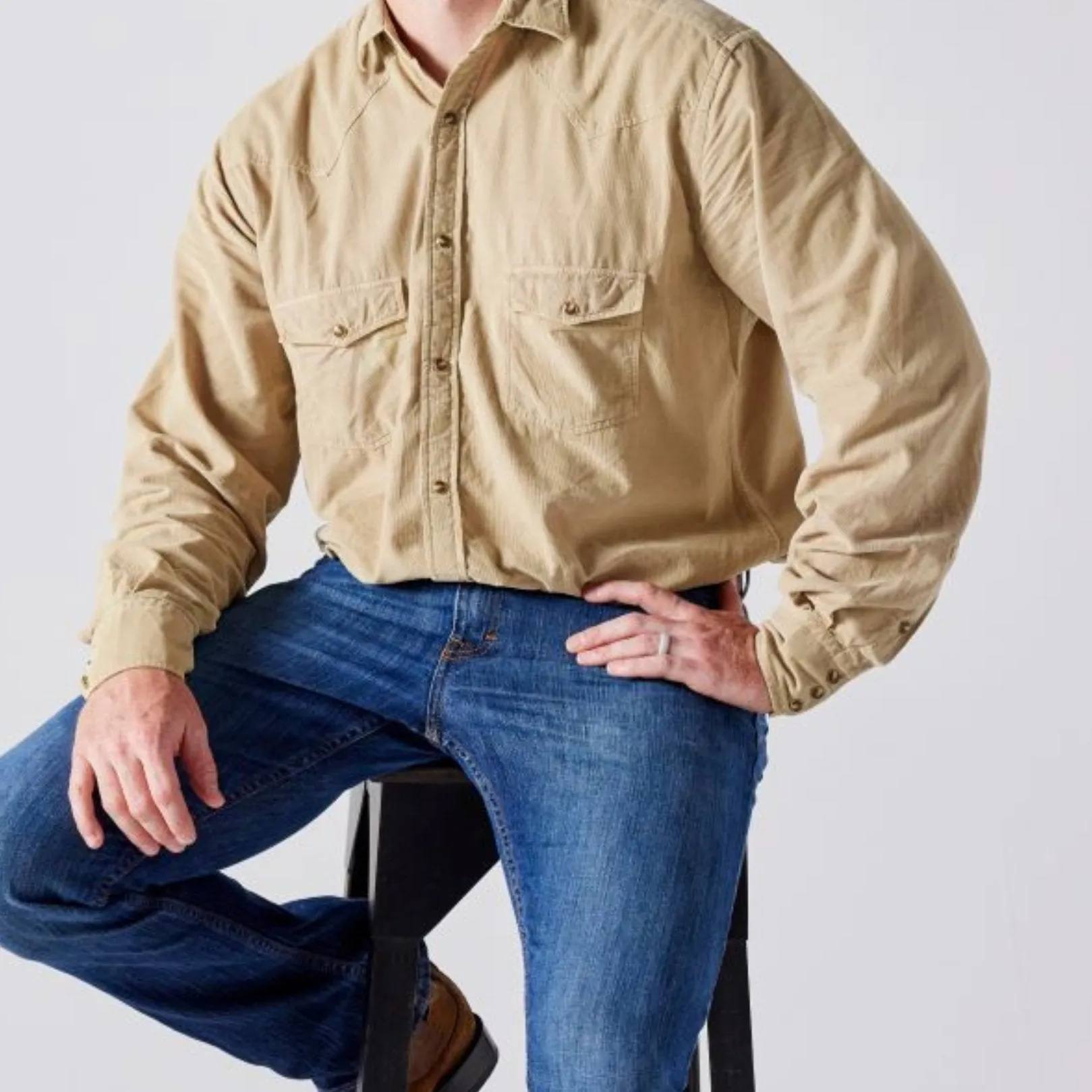 Men's Corduroy Shirt Beige sold by Old Gringo product image thumbnail 2