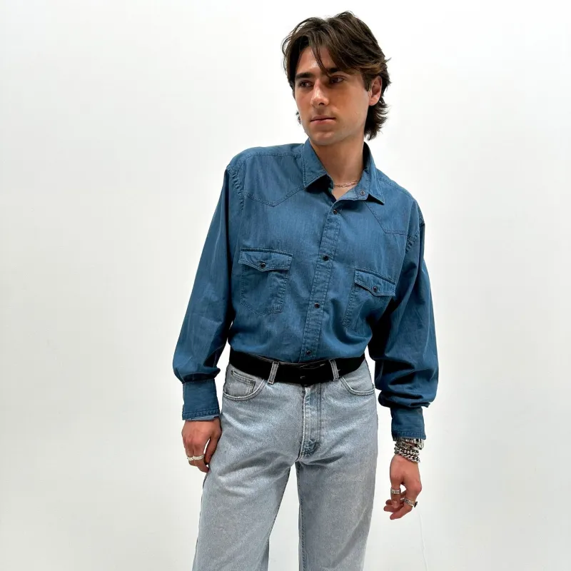 Men's Shirt Light Denim sold by Old Gringo
