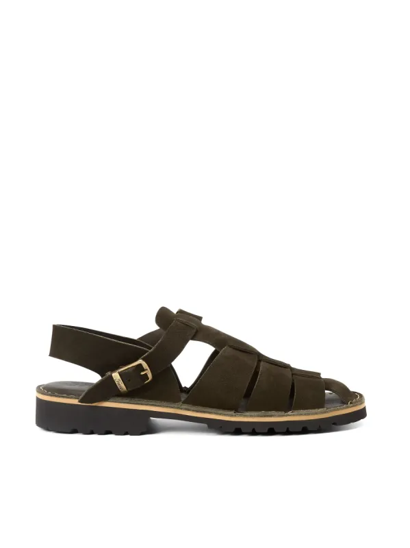 Fracap Fisherman Sandal Olive Suede sold by Oliver Spencer