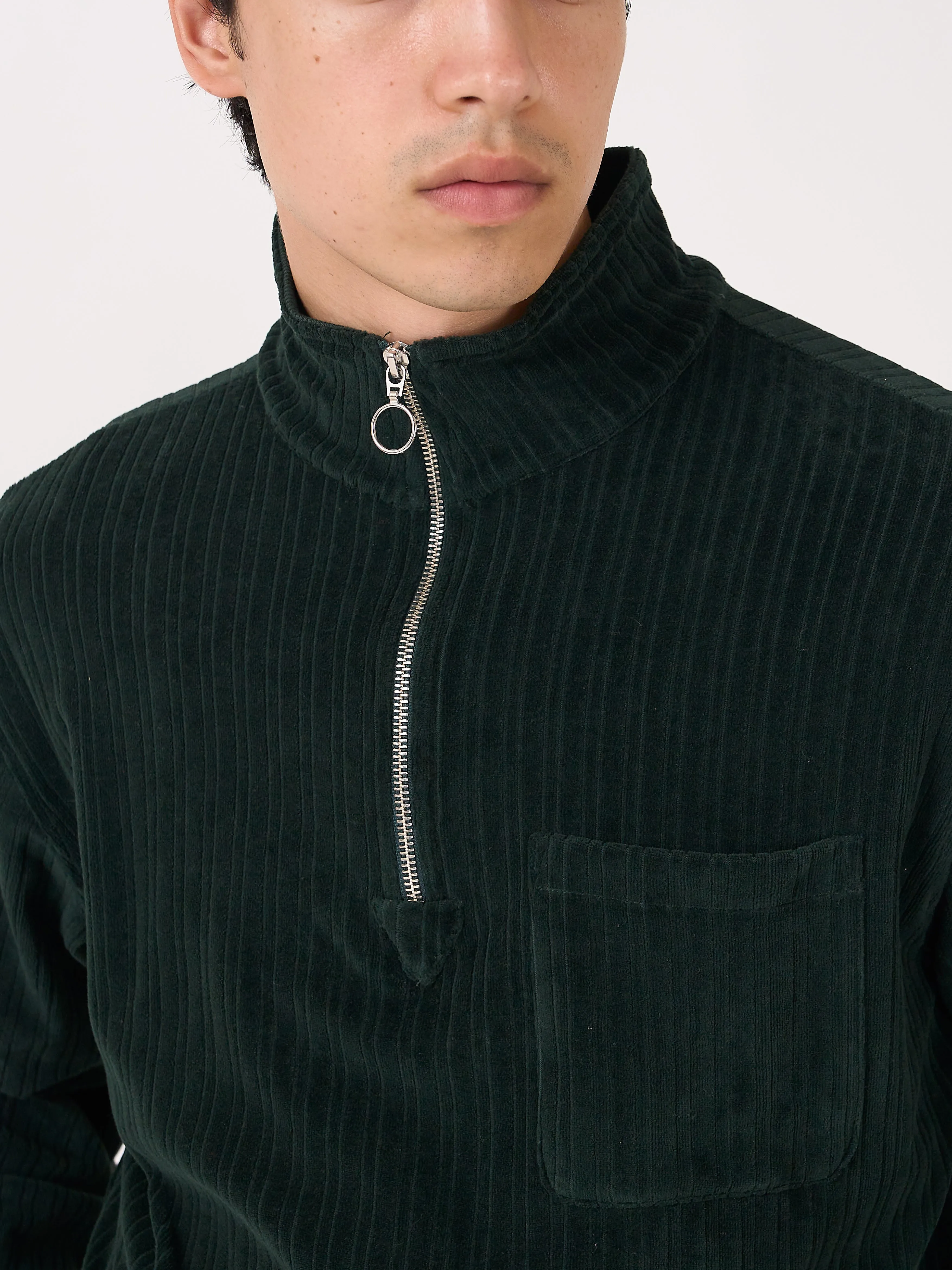 Half Zip Sweatshirt Willow Dark Green sold by Oliver Spencer product image thumbnail 5