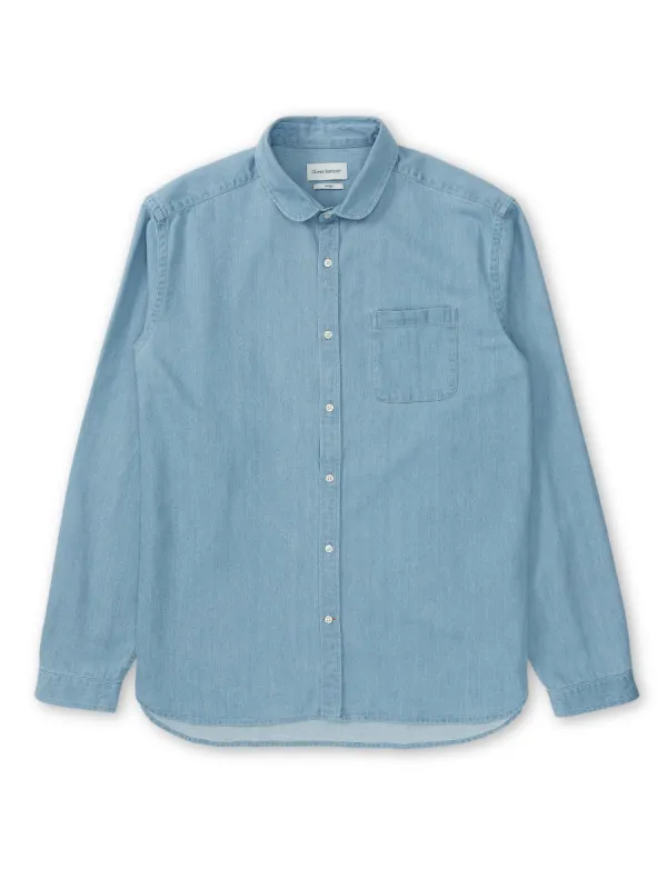 Eton Collar Shirt Mullins Denim Indigo Light made by Oliver Spencer