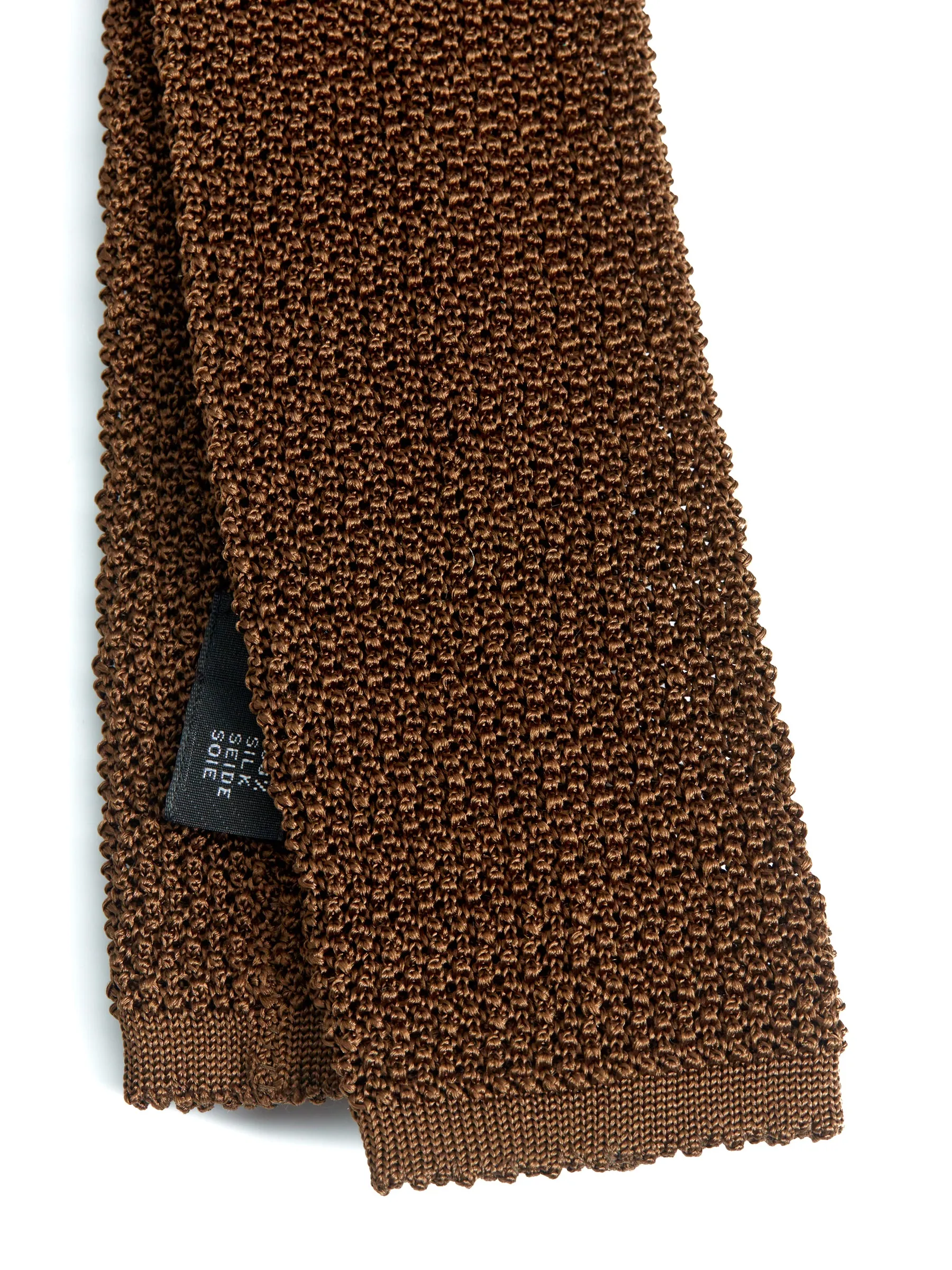 Silk Knitted Tie Brown sold by Oliver Spencer product image thumbnail 2