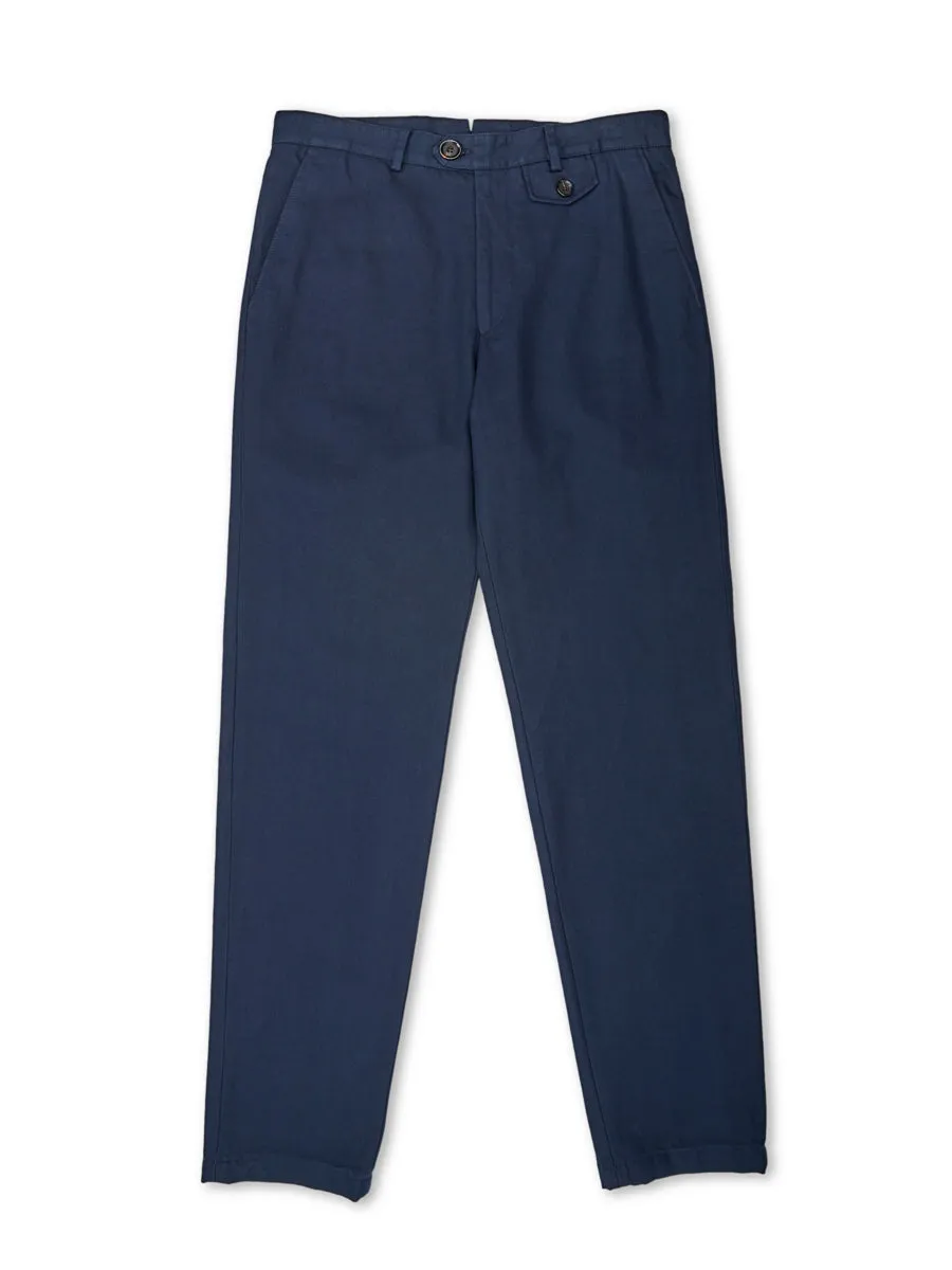 Fishtail Trousers Ellbridge Navy sold by Oliver Spencer