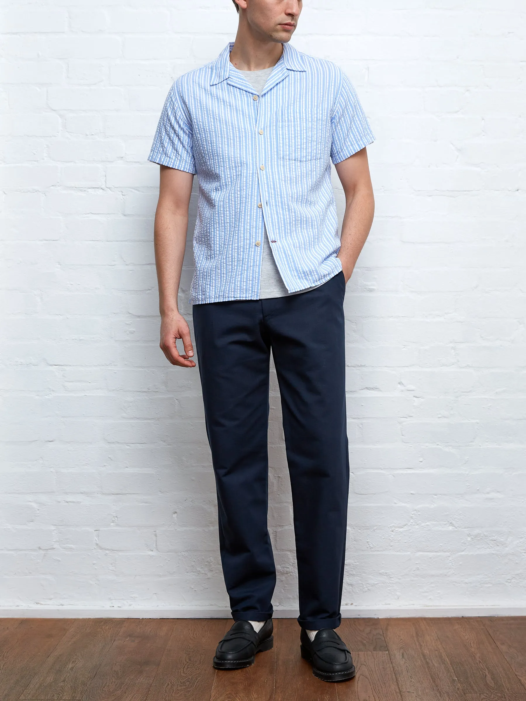 Fishtail Trousers Ellbridge Navy sold by Oliver Spencer product image thumbnail 2