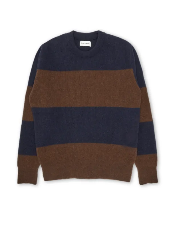 Blenheim Jumper Paxton Navy/Brown sold by Oliver Spencer