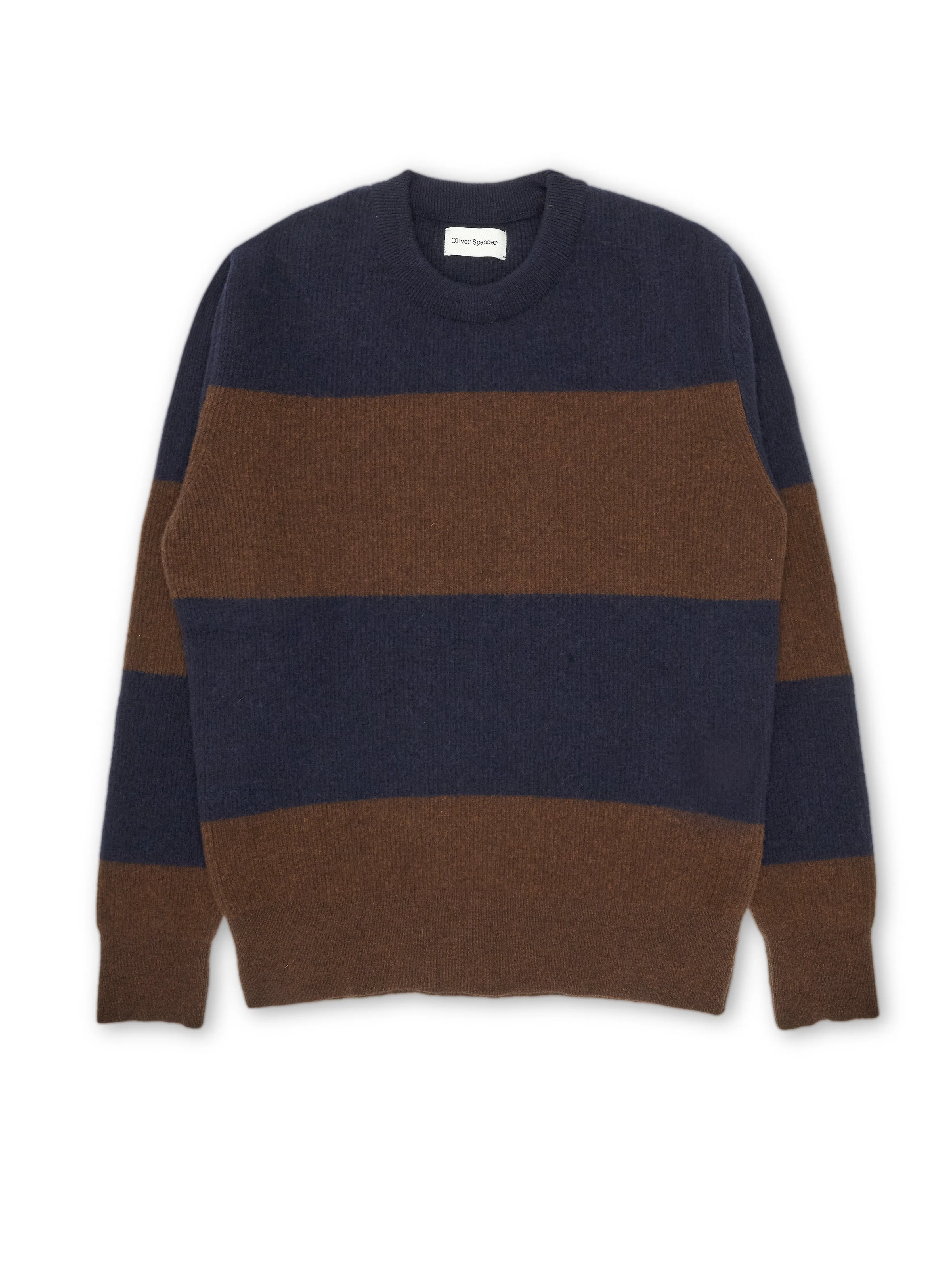 Blenheim Jumper Paxton Navy/Brown sold by Oliver Spencer