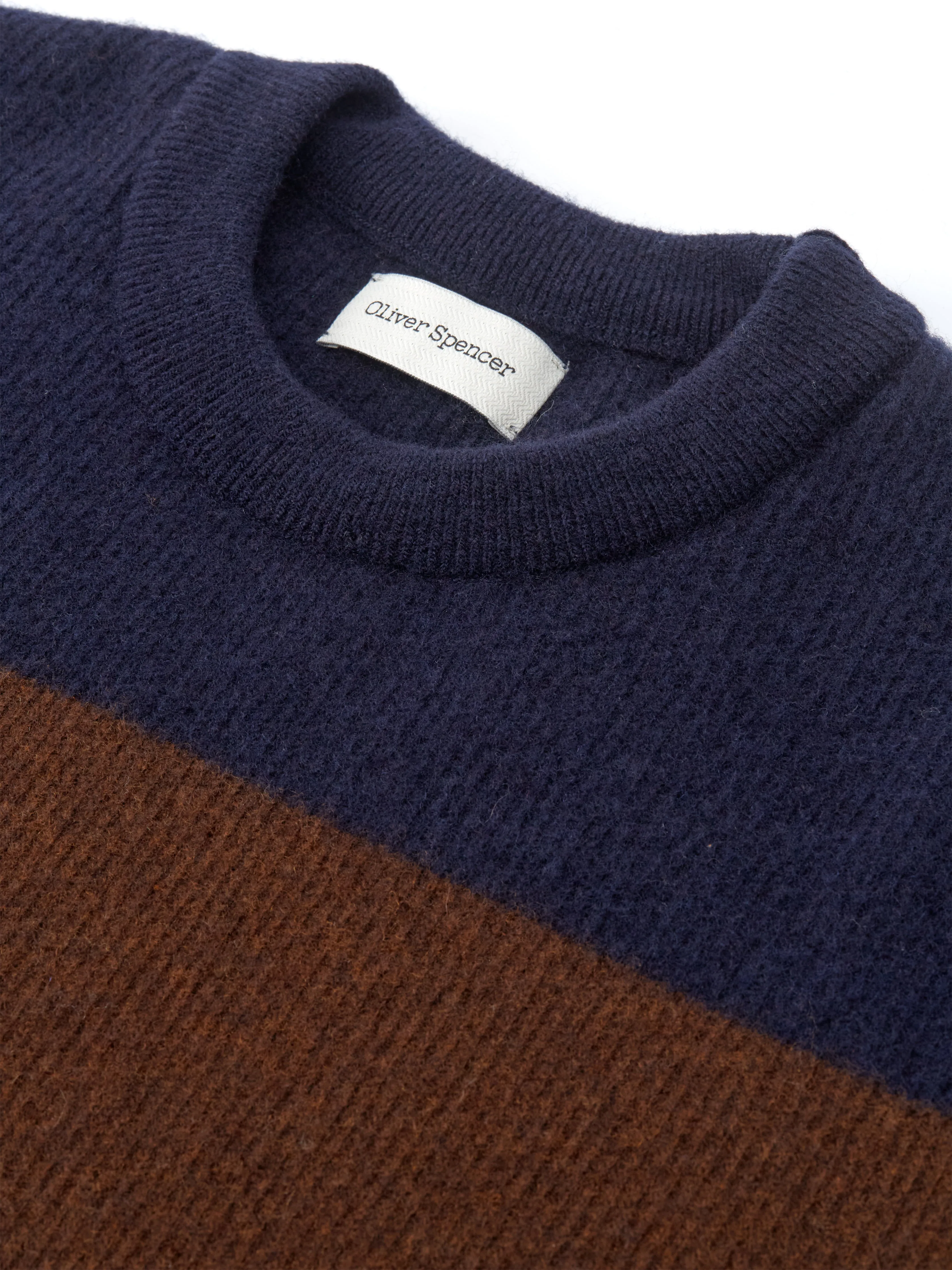 Blenheim Jumper Paxton Navy/Brown sold by Oliver Spencer product image thumbnail 4