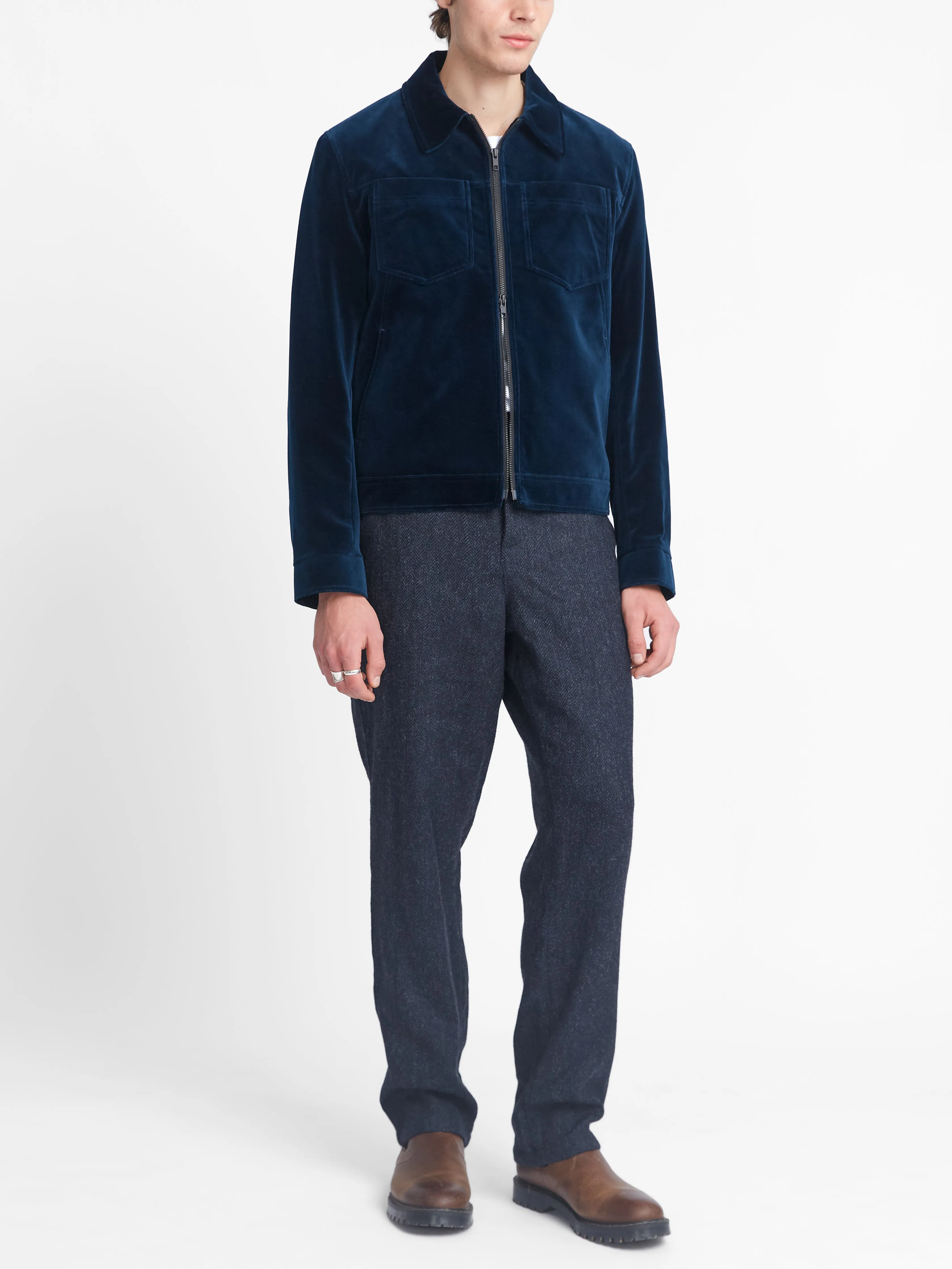 Norton Jacket Velvet Sapphire Blue sold by Oliver Spencer product image thumbnail 2