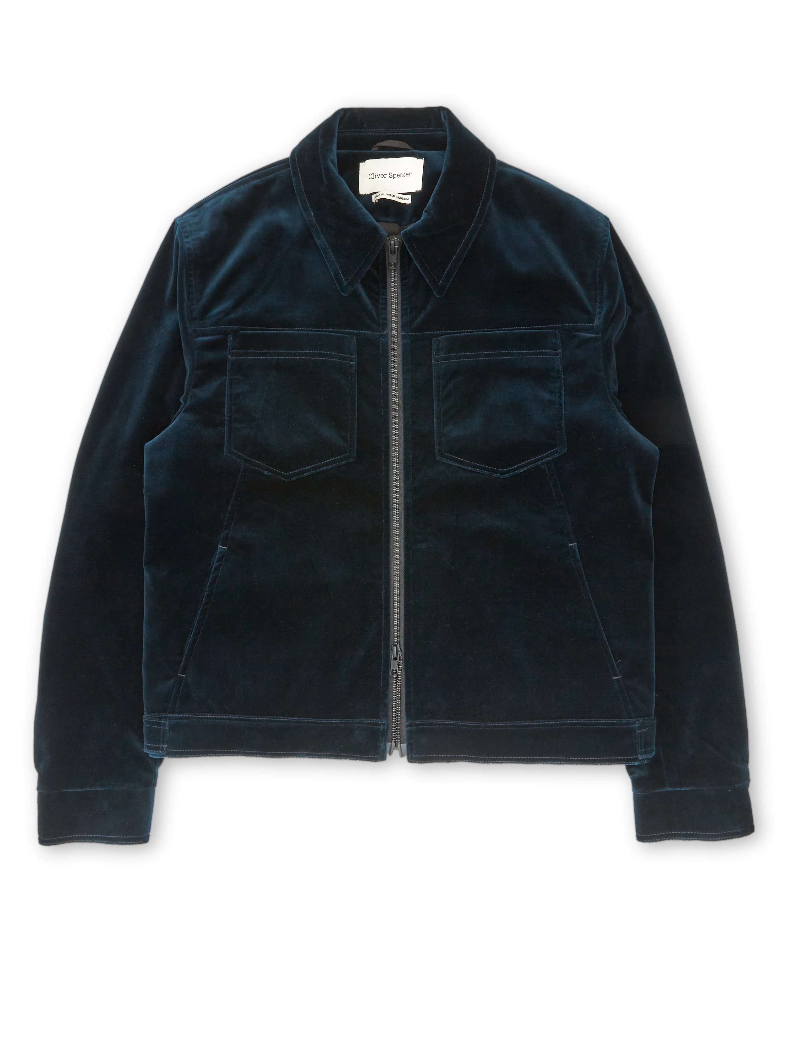 Norton Jacket Velvet Sapphire Blue sold by Oliver Spencer