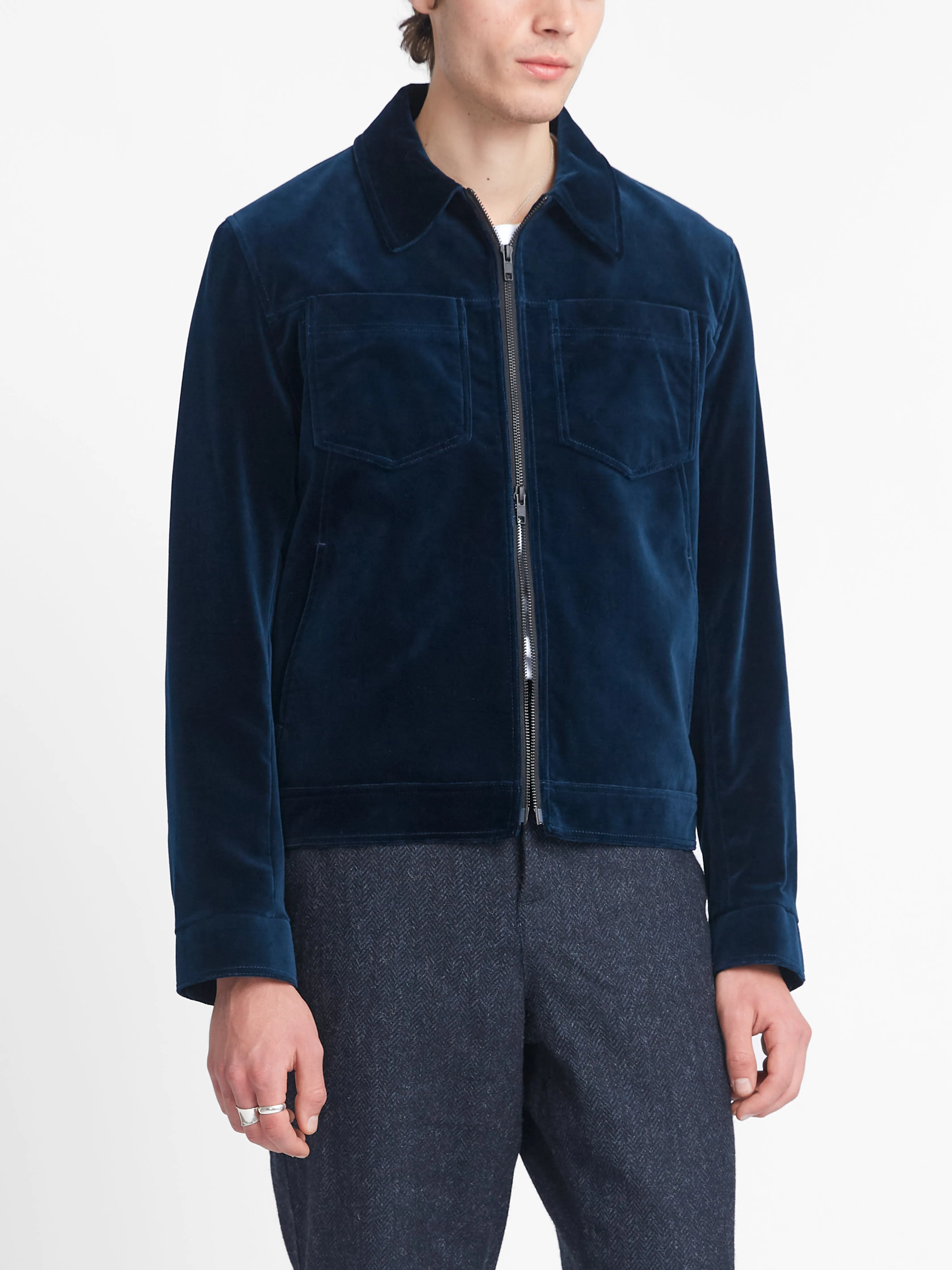 Norton Jacket Velvet Sapphire Blue sold by Oliver Spencer product image thumbnail 5