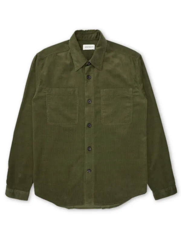 Treviscoe Shirt Mersey Cord Green sold by Oliver Spencer