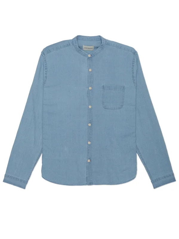 Grandad Shirt Kildale Indigo Light sold by Oliver Spencer