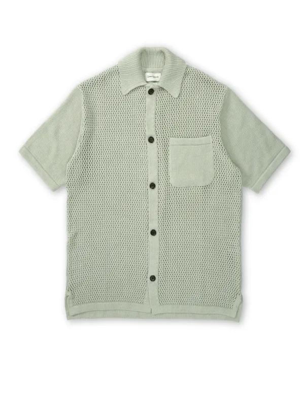 Short Sleeve Mawes Knitted Shirt Tamar Pale Green sold by Oliver Spencer