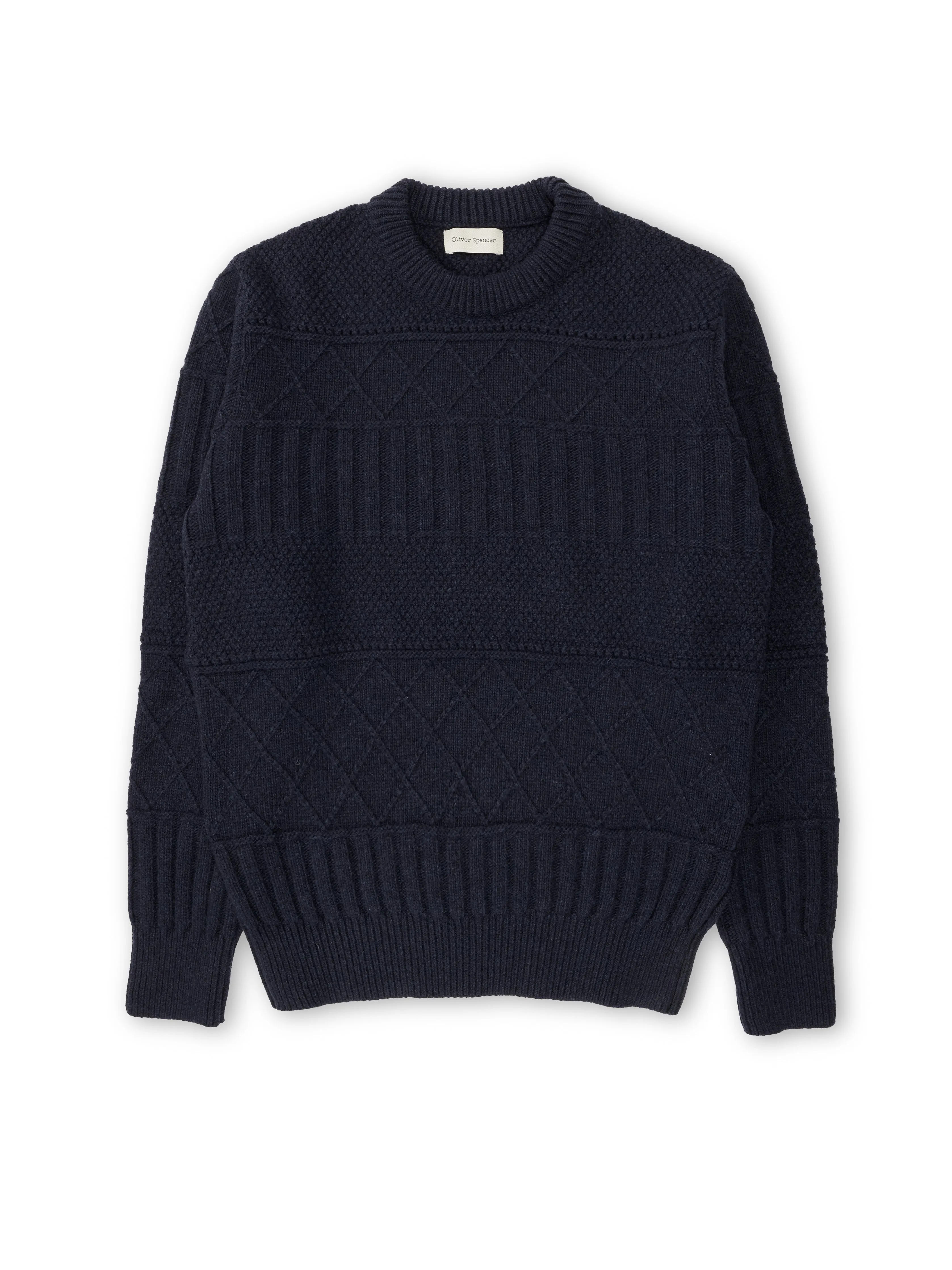 Blenheim Jumper Bonham Navy sold by Oliver Spencer