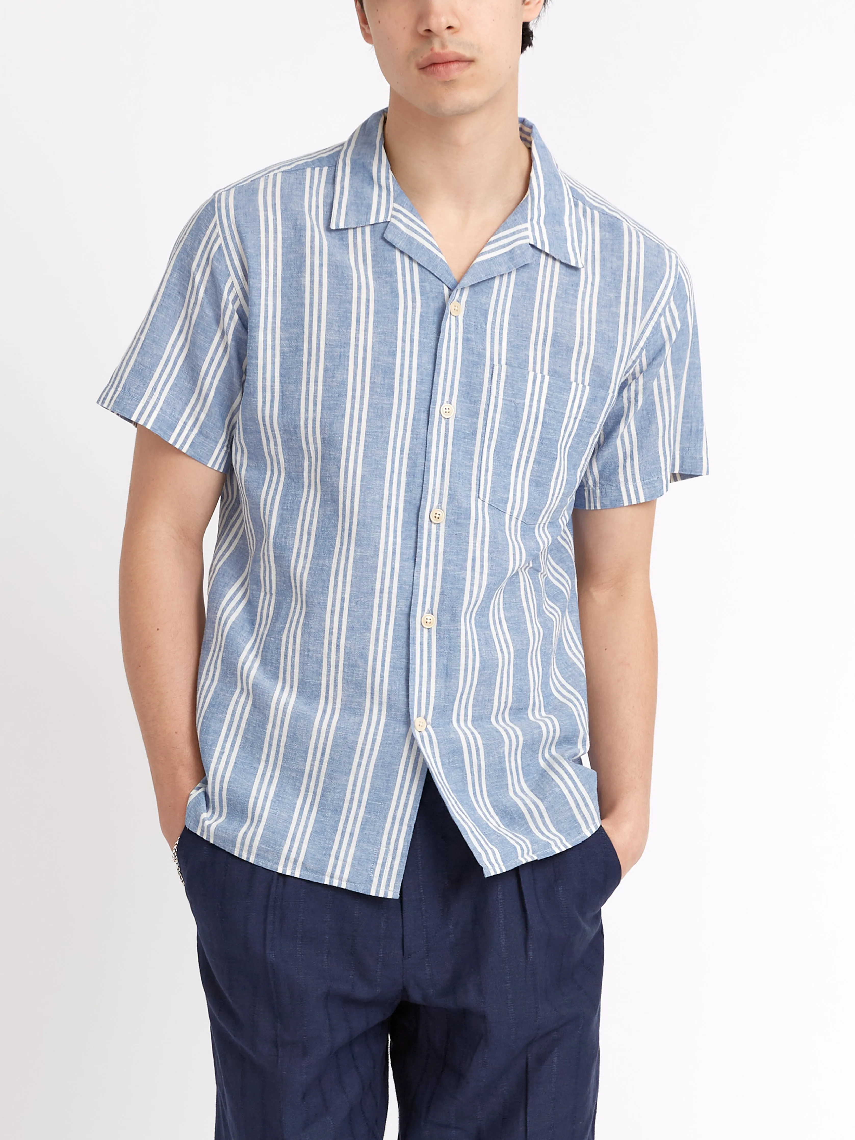 Havana Short Sleeve Shirt Singer Blue sold by Oliver Spencer product image thumbnail 5