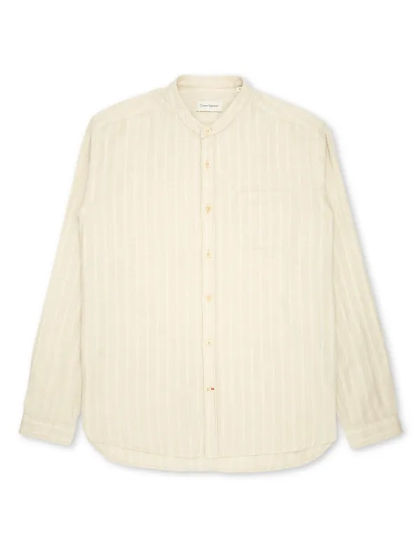 Grandad Shirt Randal Cream sold by Oliver Spencer