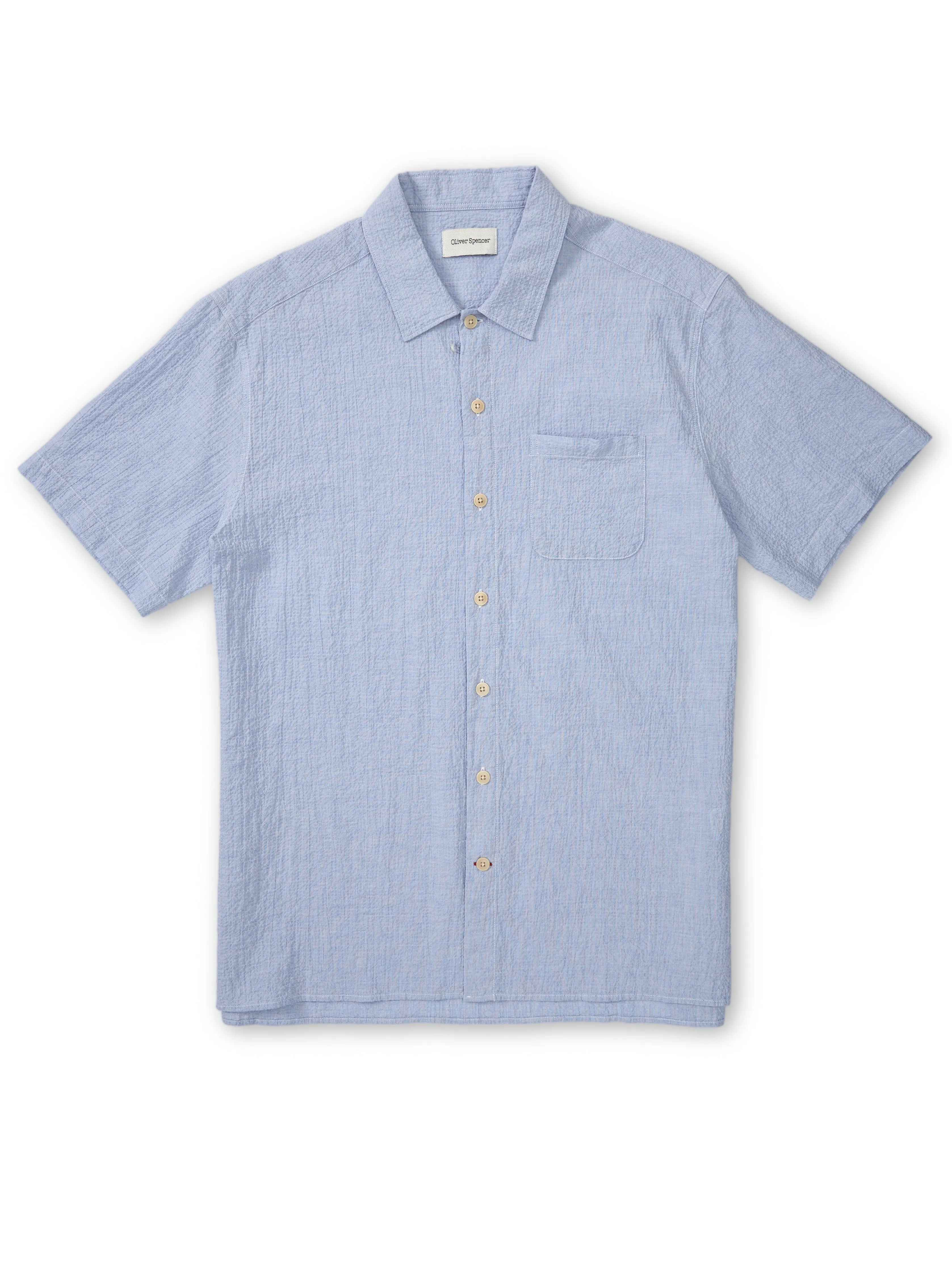Riviera Short Sleeve Shirt Hughes Blue sold by Oliver Spencer