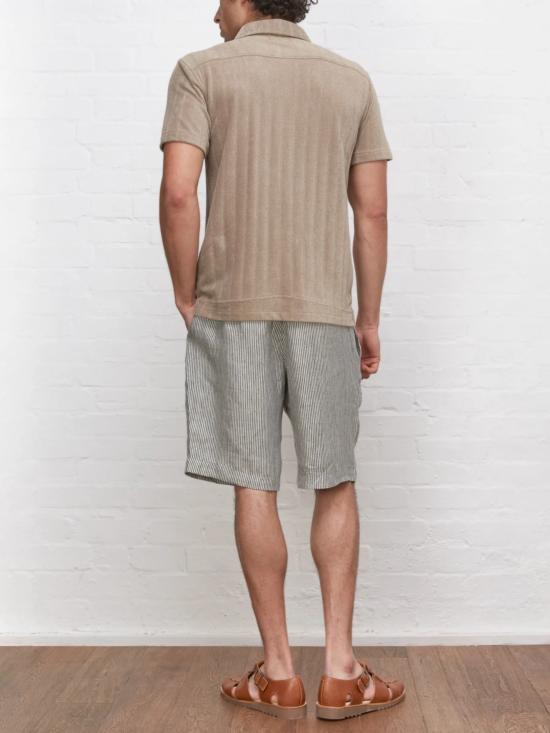 Cuban Short Sleeve Jersey Shirt Haywood Mushroom Grey sold by Oliver Spencer product image thumbnail 3