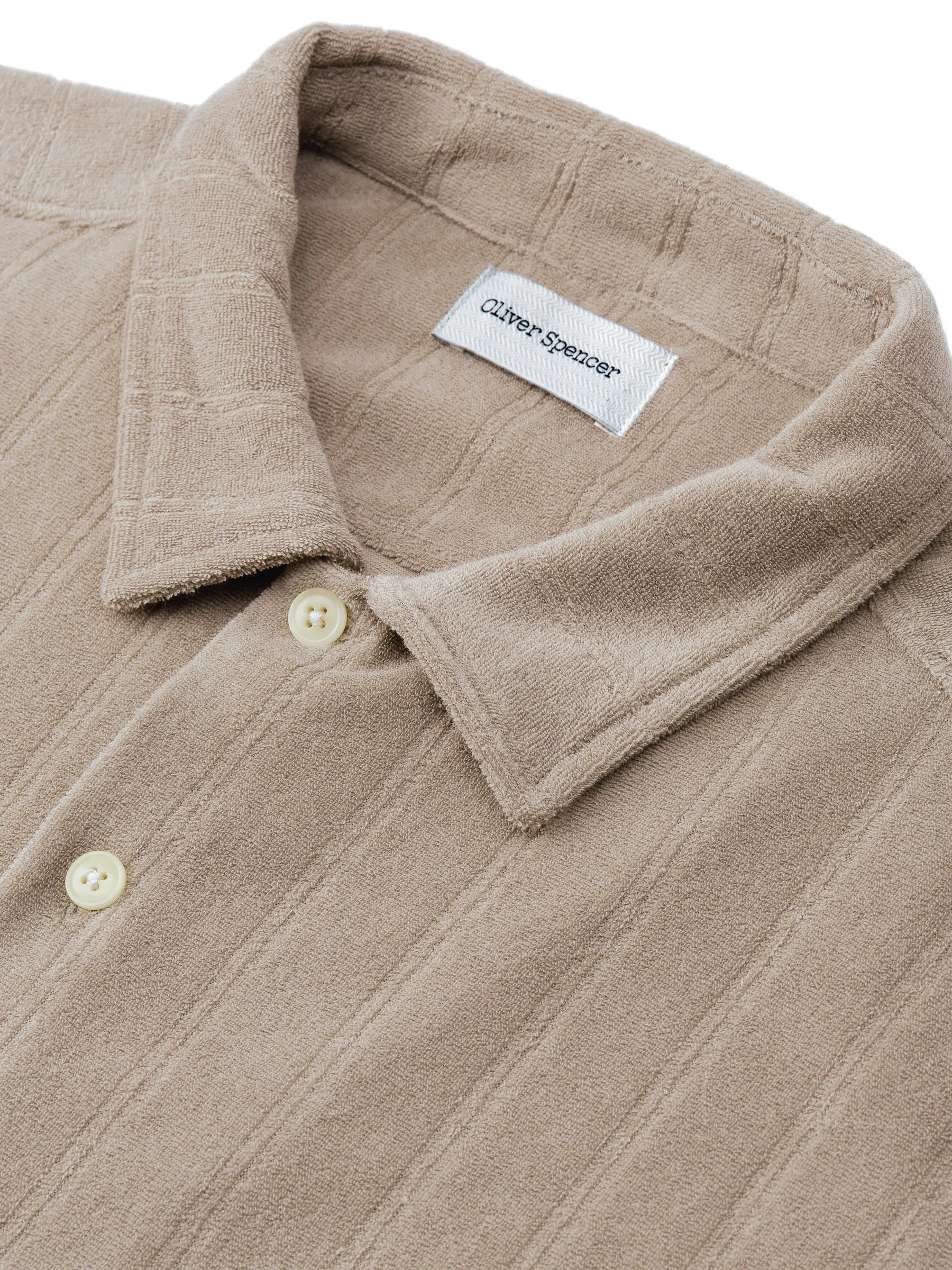 Cuban Short Sleeve Jersey Shirt Haywood Mushroom Grey sold by Oliver Spencer product image thumbnail 4