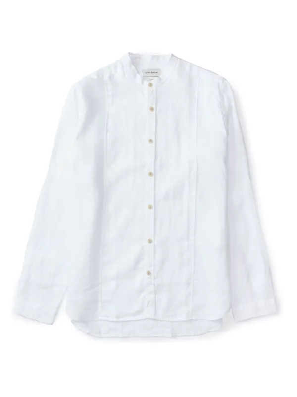 Collarless Ashcroft Shirt Bridford White sold by Oliver Spencer