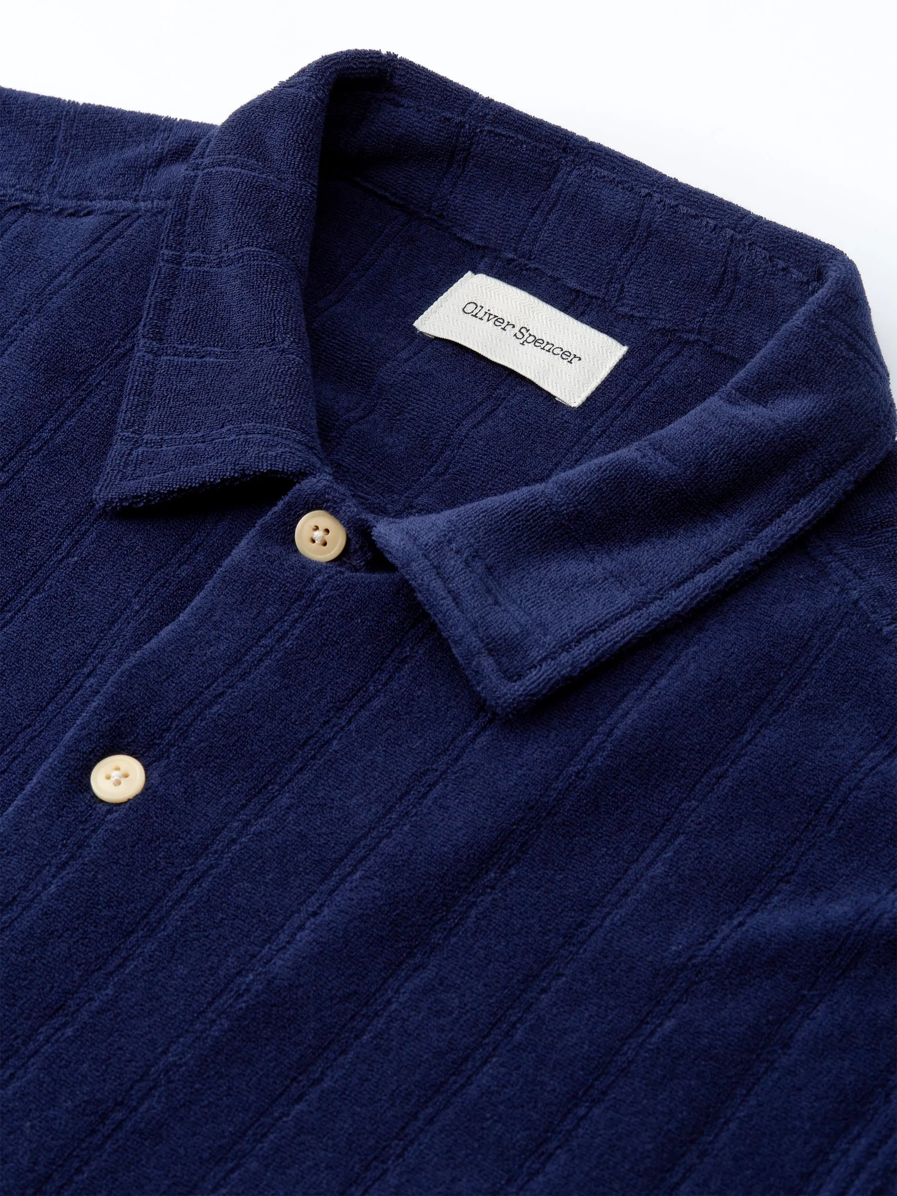 Cuban Short Sleeve Jersey Shirt Haywood Navy sold by Oliver Spencer product image thumbnail 4