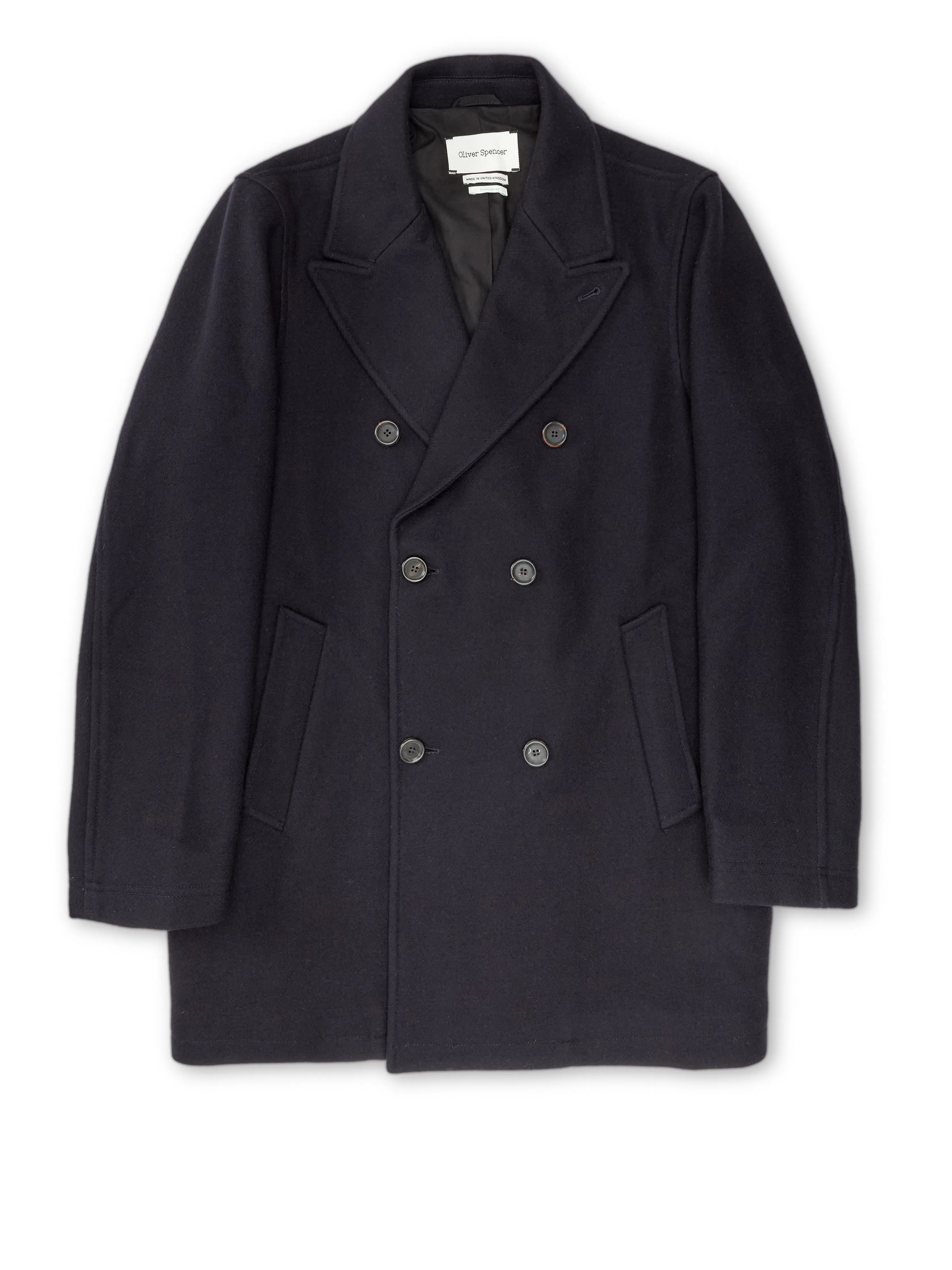 Albion Coat Mosedale Navy sold by Oliver Spencer