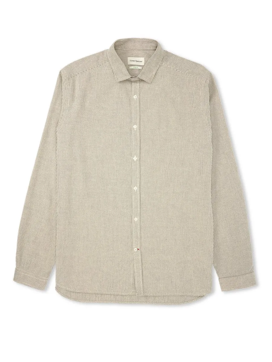 Clerkenwell Tab Shirt Floyd Navy sold by Oliver Spencer