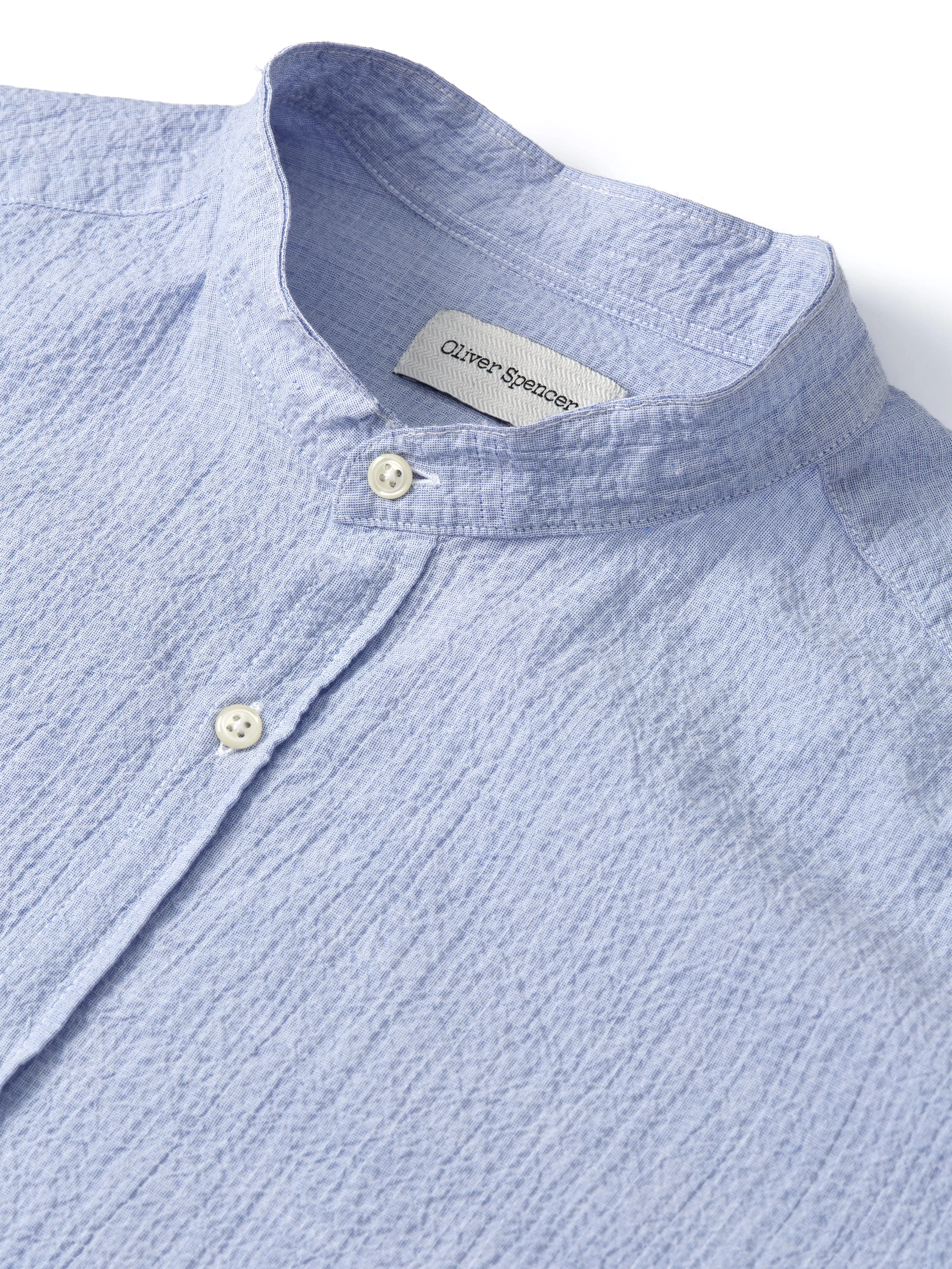 Grandad Shirt Hughes Blue sold by Oliver Spencer product image thumbnail 3