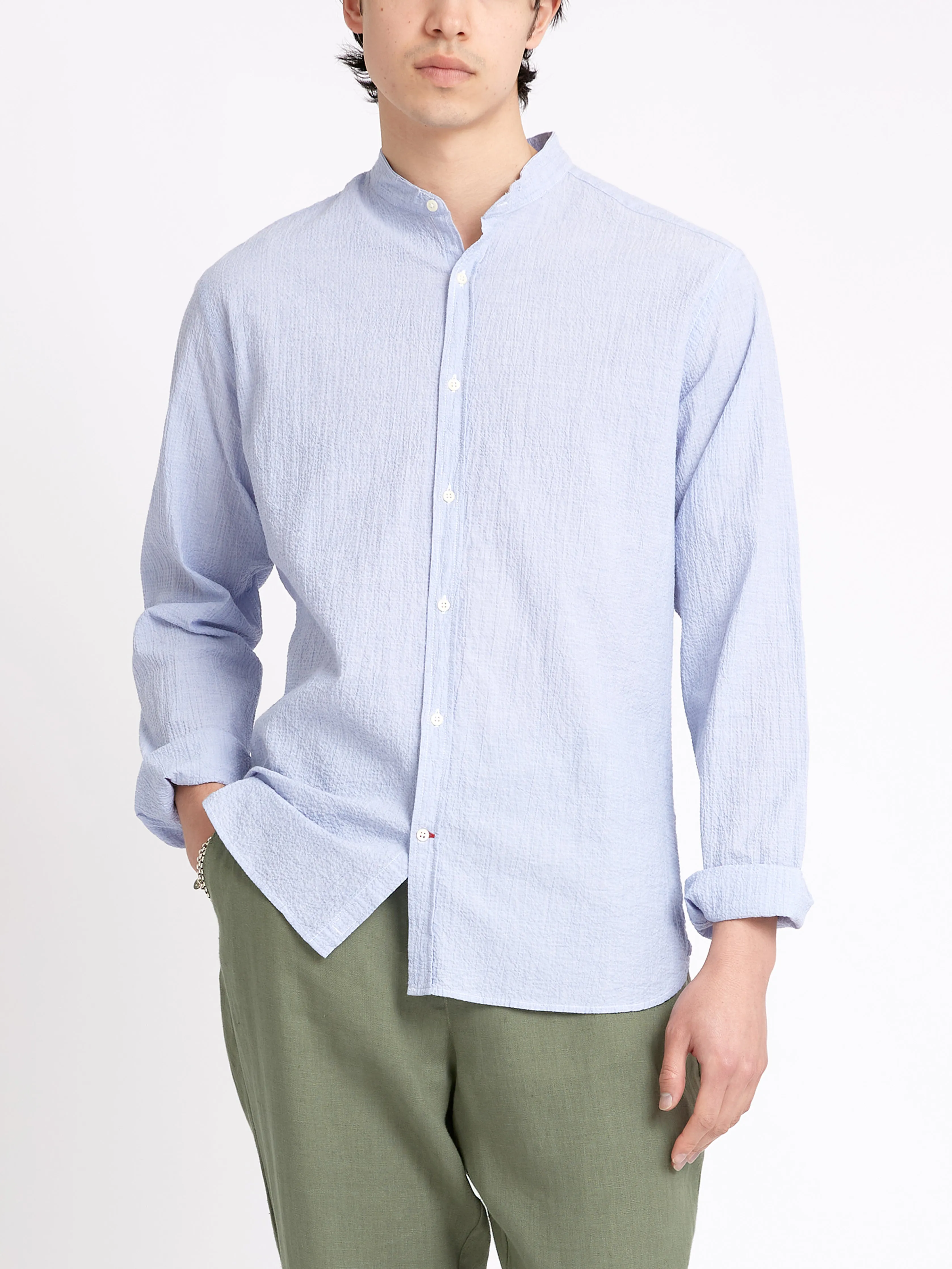 Grandad Shirt Hughes Blue sold by Oliver Spencer product image thumbnail 5
