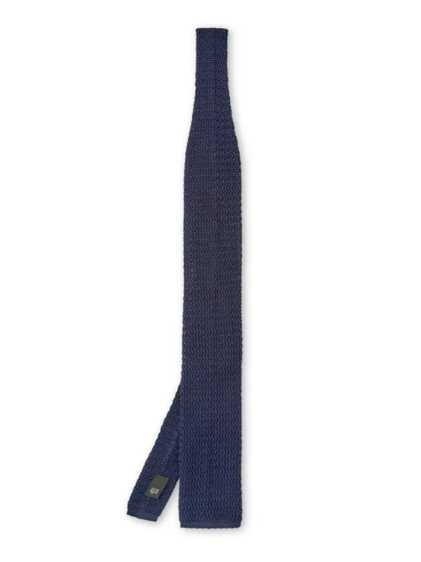 Silk Knitted Tie Navy sold by Oliver Spencer