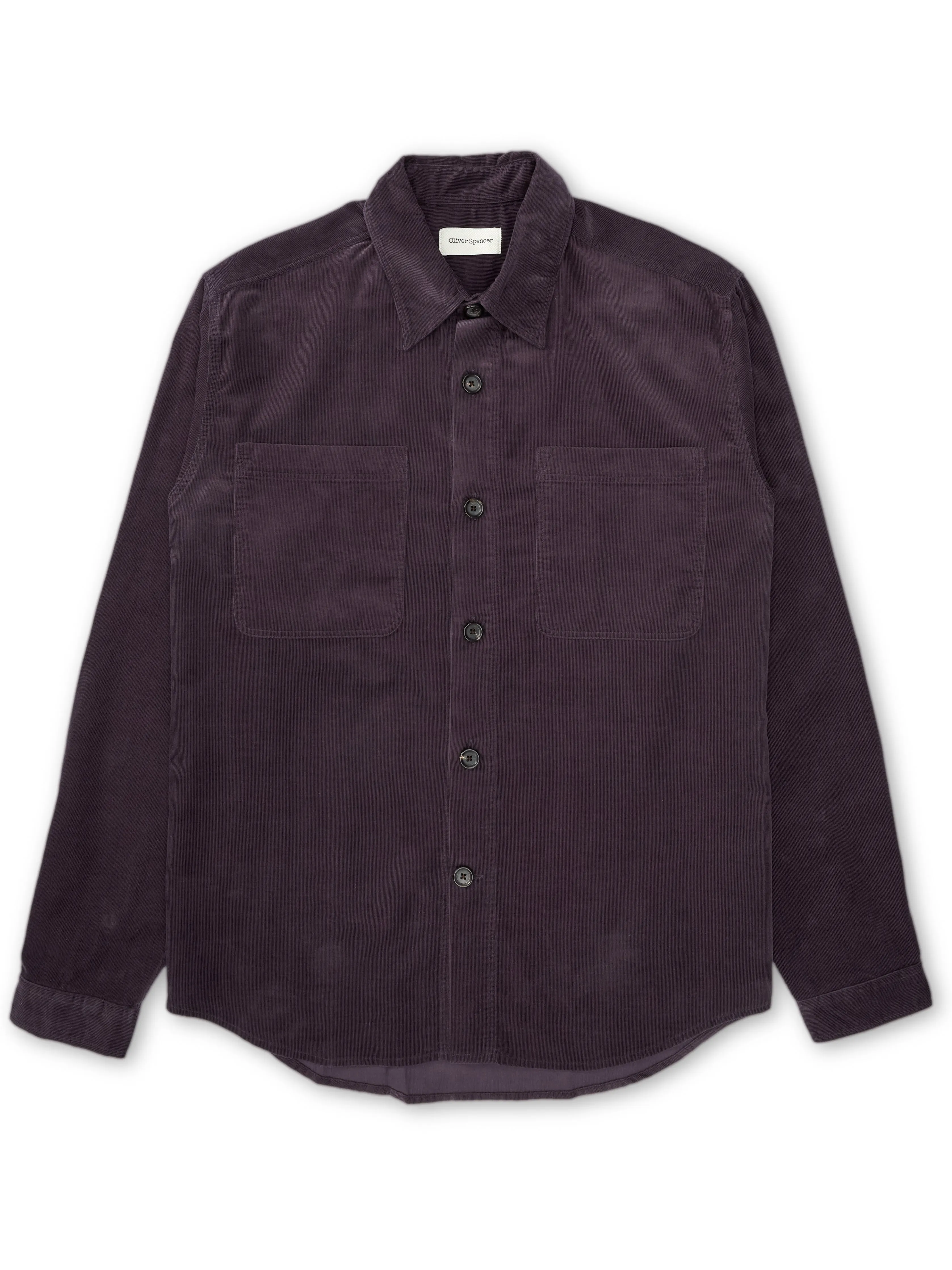 Treviscoe Shirt Mersey Cord Aubergine sold by Oliver Spencer