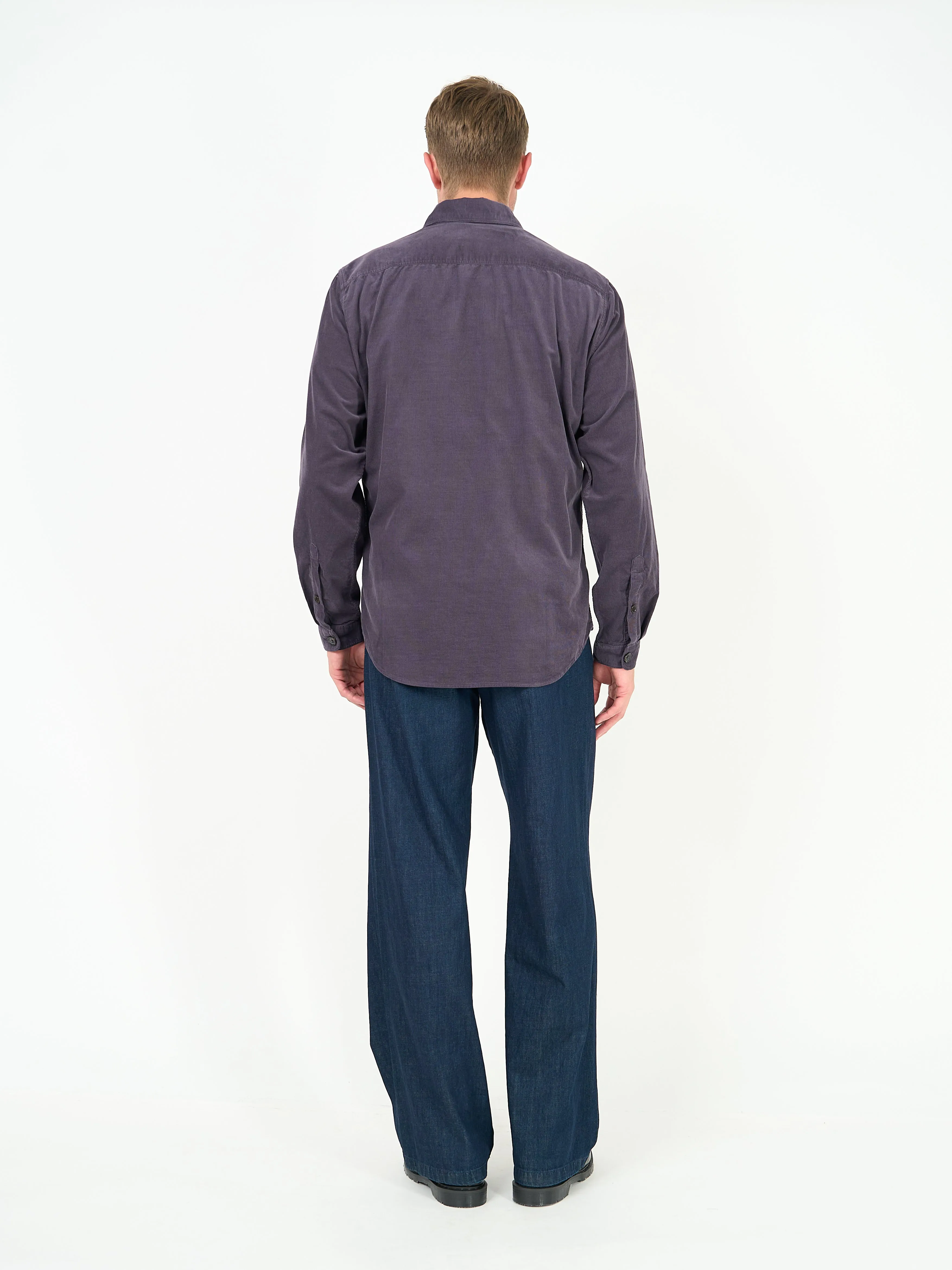 Treviscoe Shirt Mersey Cord Aubergine sold by Oliver Spencer product image thumbnail 3
