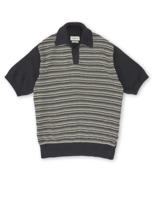 Short Sleeve Penhale Polo Shirt Riverton Navy sold by Oliver Spencer