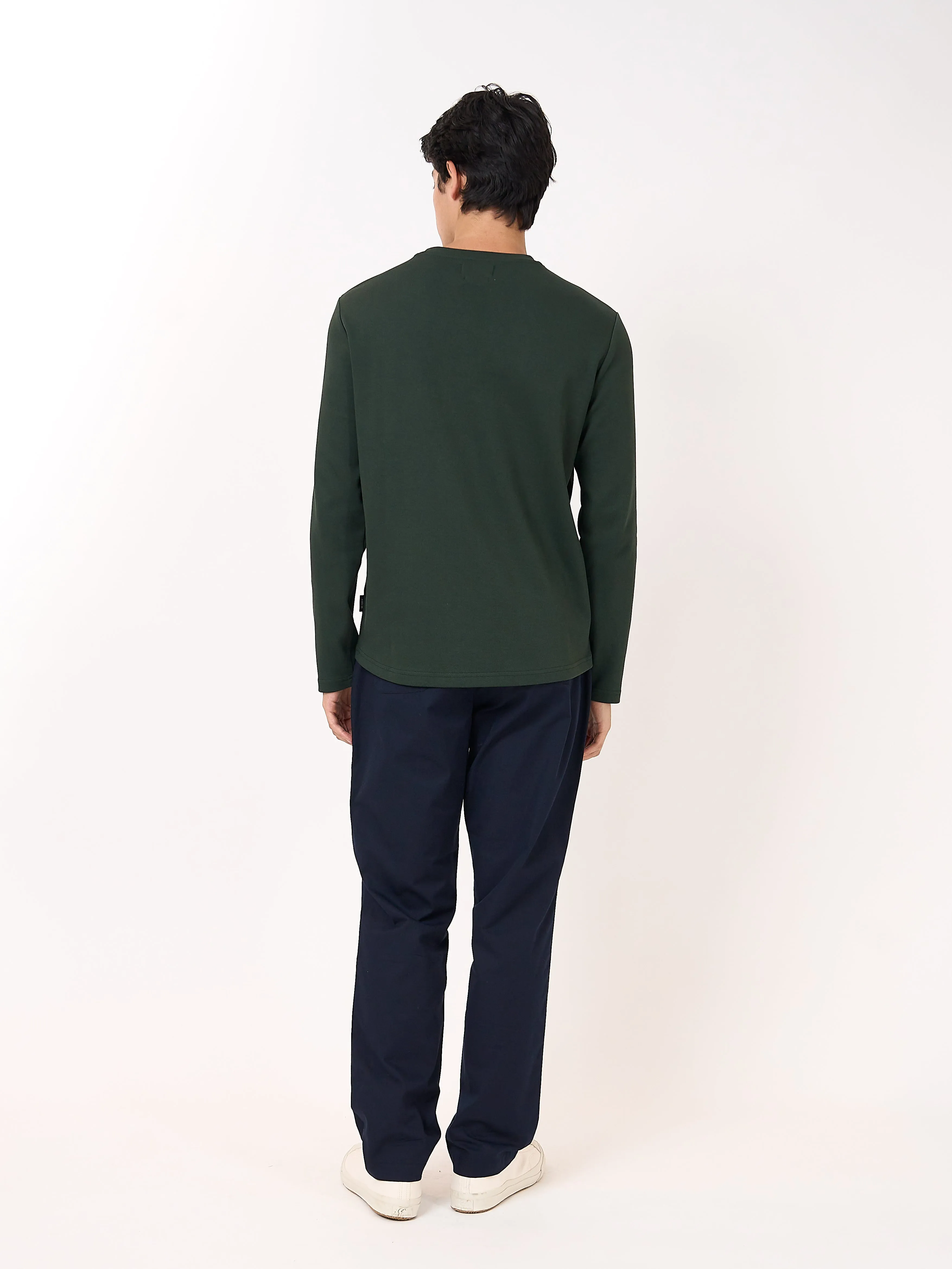 Heavy Long Sleeve T-Shirt Tavistock Dark Green sold by Oliver Spencer product image thumbnail 4