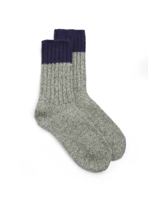 Ro To To Merino Wool Ragg Sock Dark Blue sold by Oliver Spencer