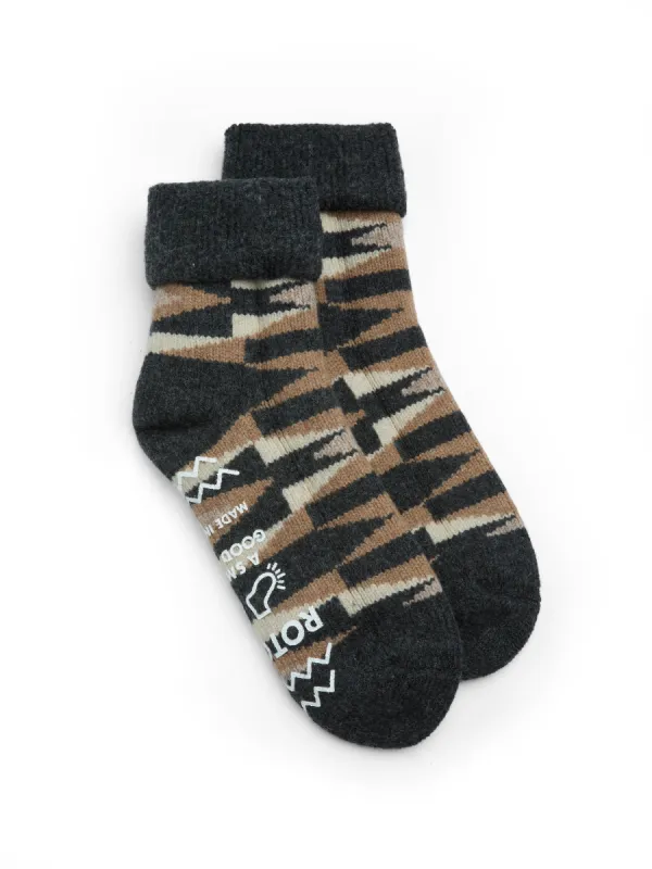 Ro To To Comfy Room Merino Wool Native Socks Charcoal sold by Oliver Spencer