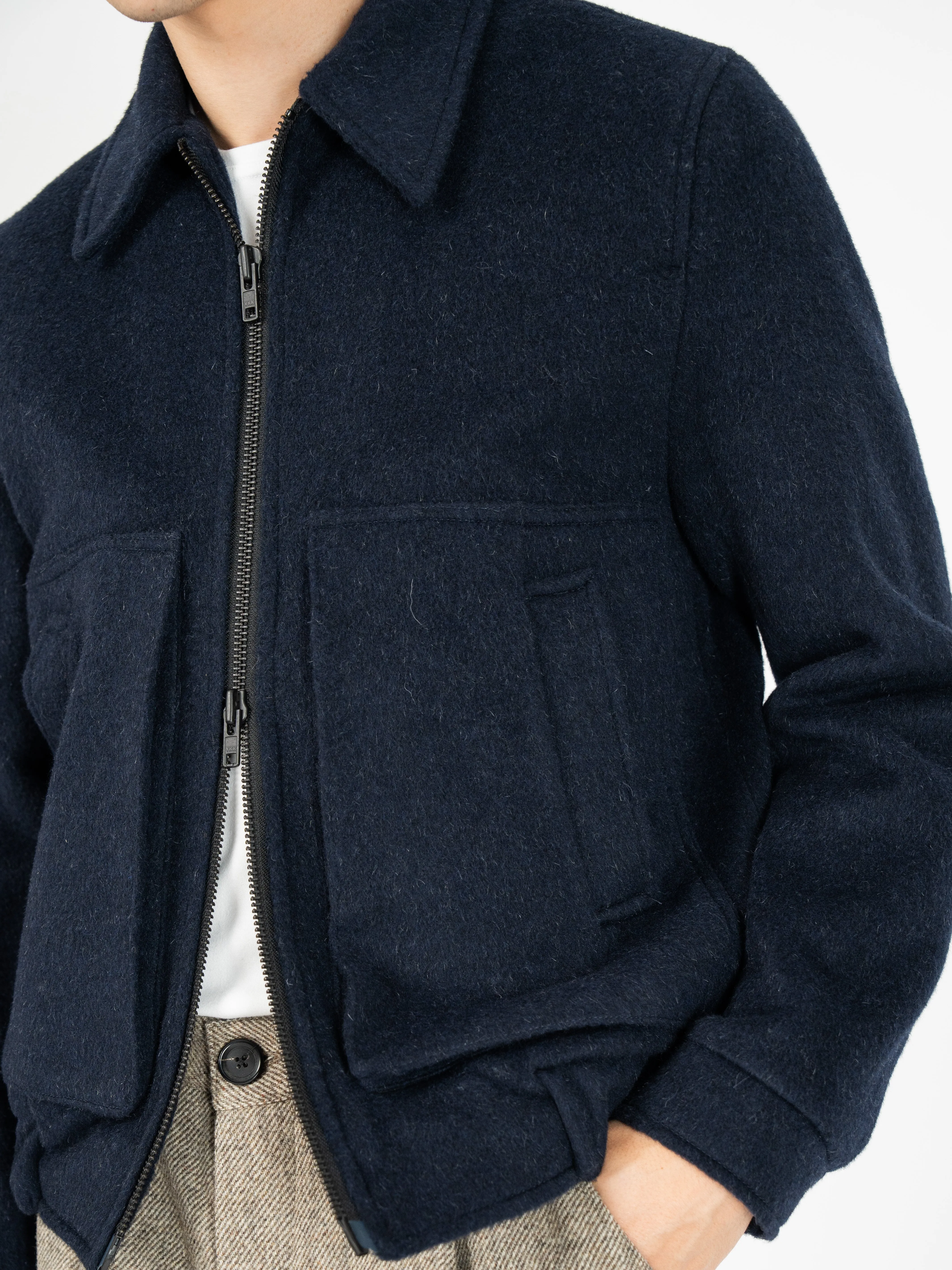 Arlington Bomber Jacket Regent Navy sold by Oliver Spencer product image thumbnail 4