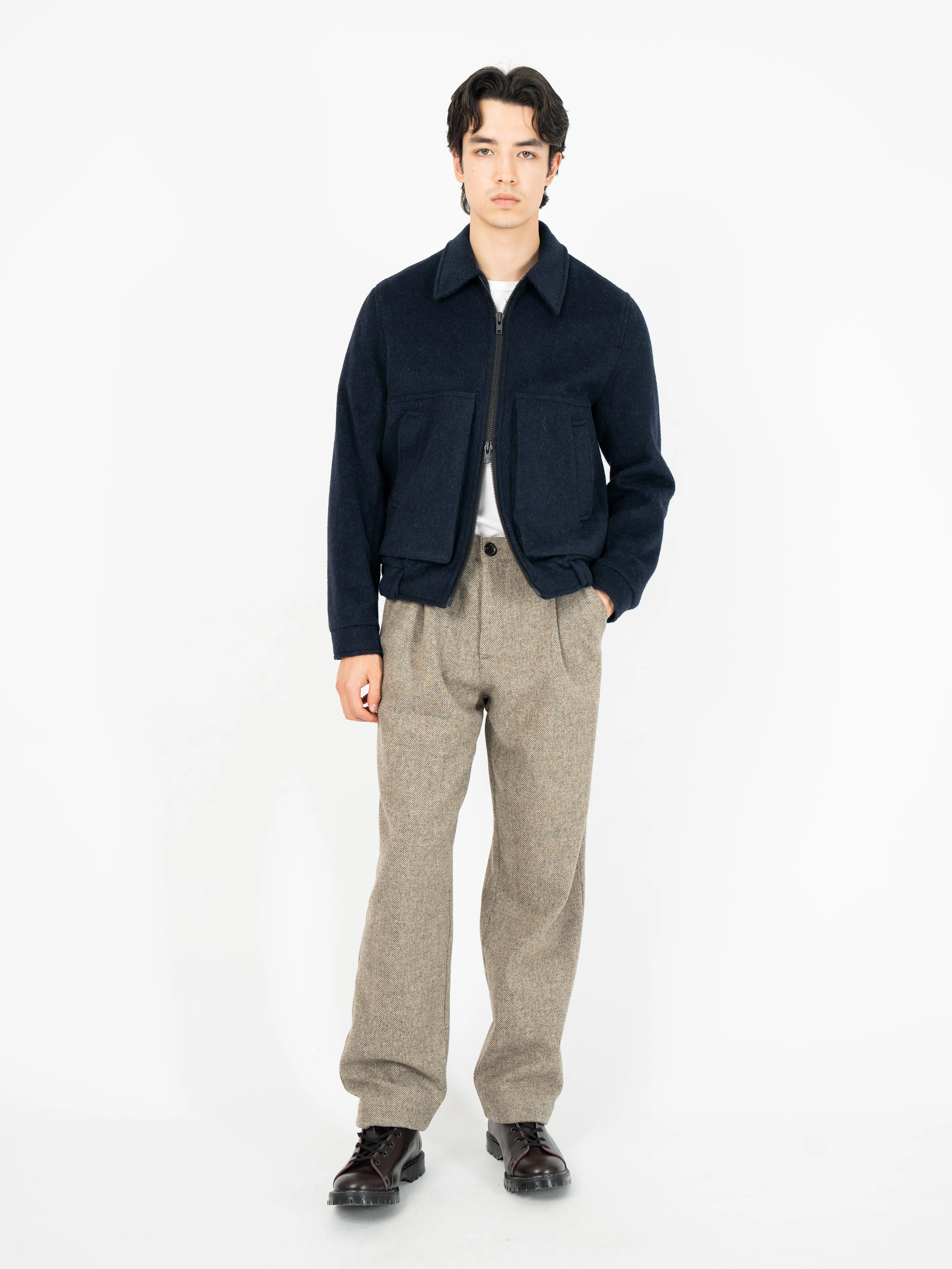 Arlington Bomber Jacket Regent Navy sold by Oliver Spencer product image thumbnail 2