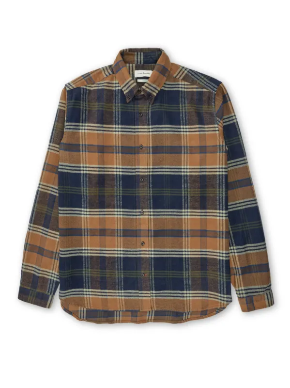 Brook Shirt Colman Navy/Ginger sold by Oliver Spencer