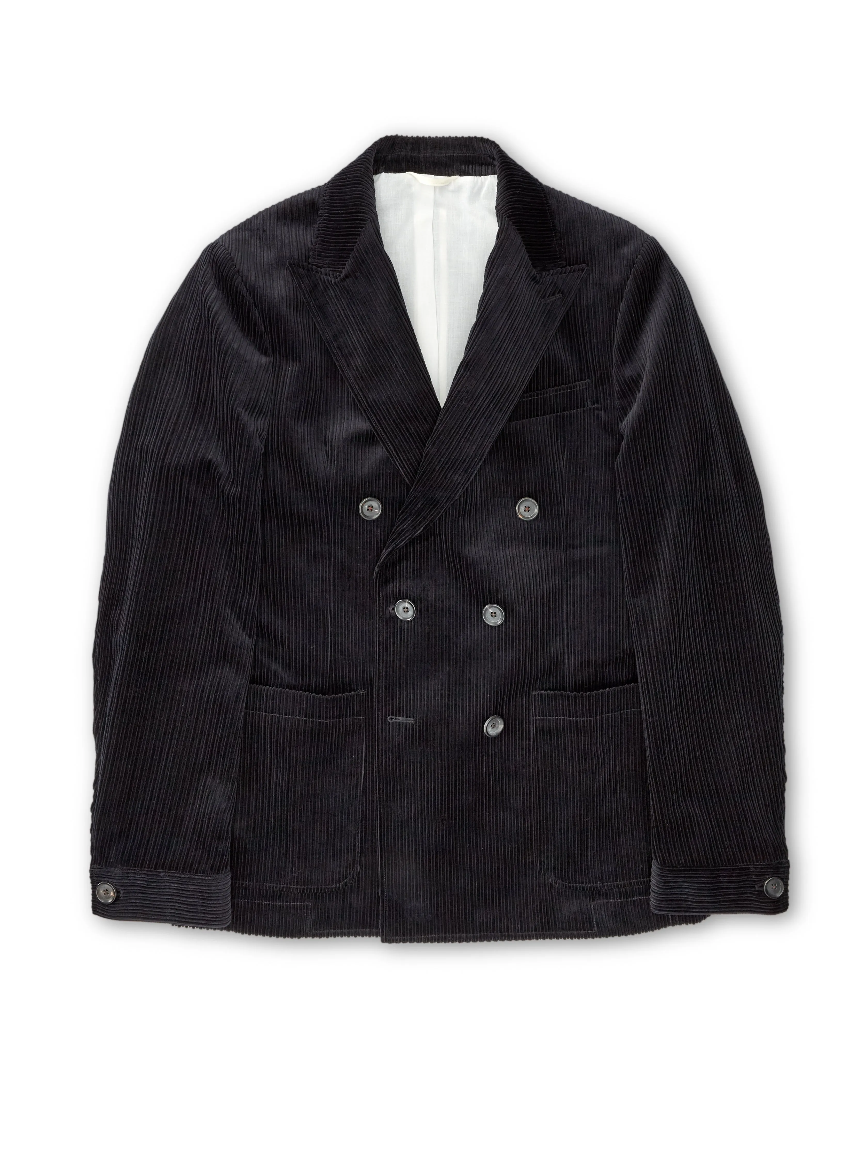 Double Breasted Jacket Hedden Cord Black sold by Oliver Spencer