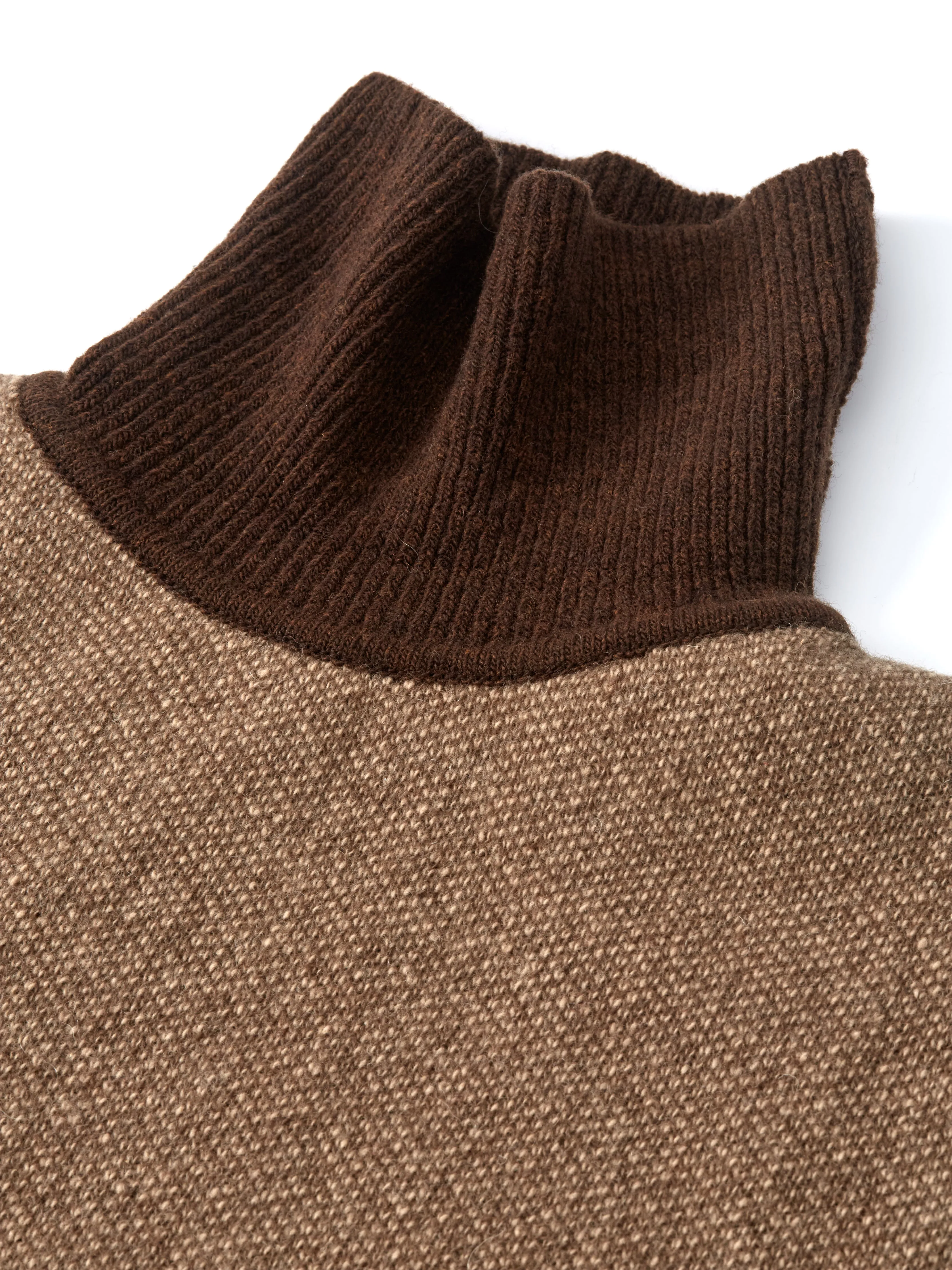 Talbot Roll Neck Jumper Keaton Brown sold by Oliver Spencer product image thumbnail 2