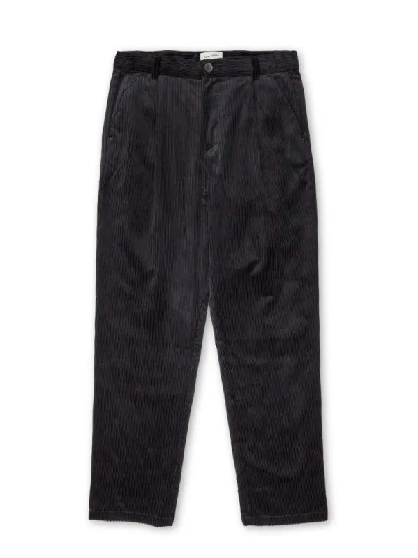 Morton Pleated Trousers Hedden Cord Black sold by Oliver Spencer