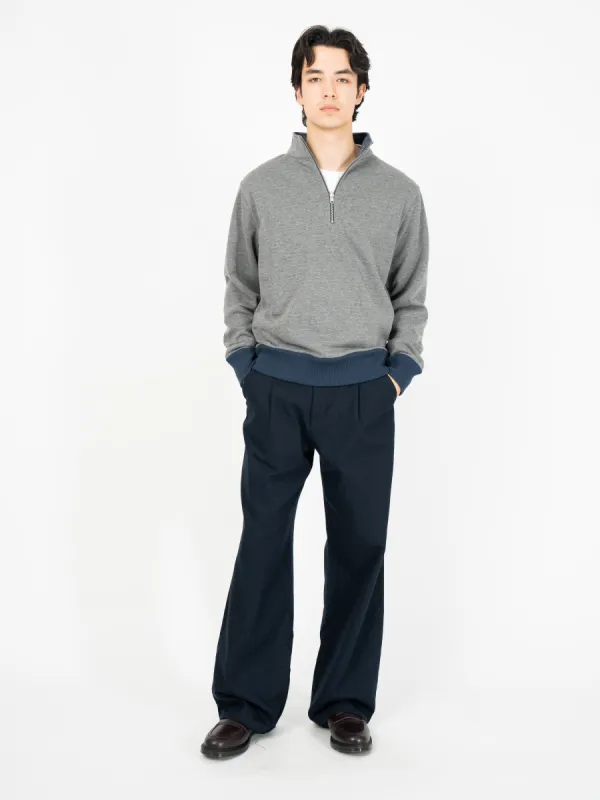 Reversible Half Zip Sweatshirt Edgware Charcoal/Navy sold by Oliver Spencer